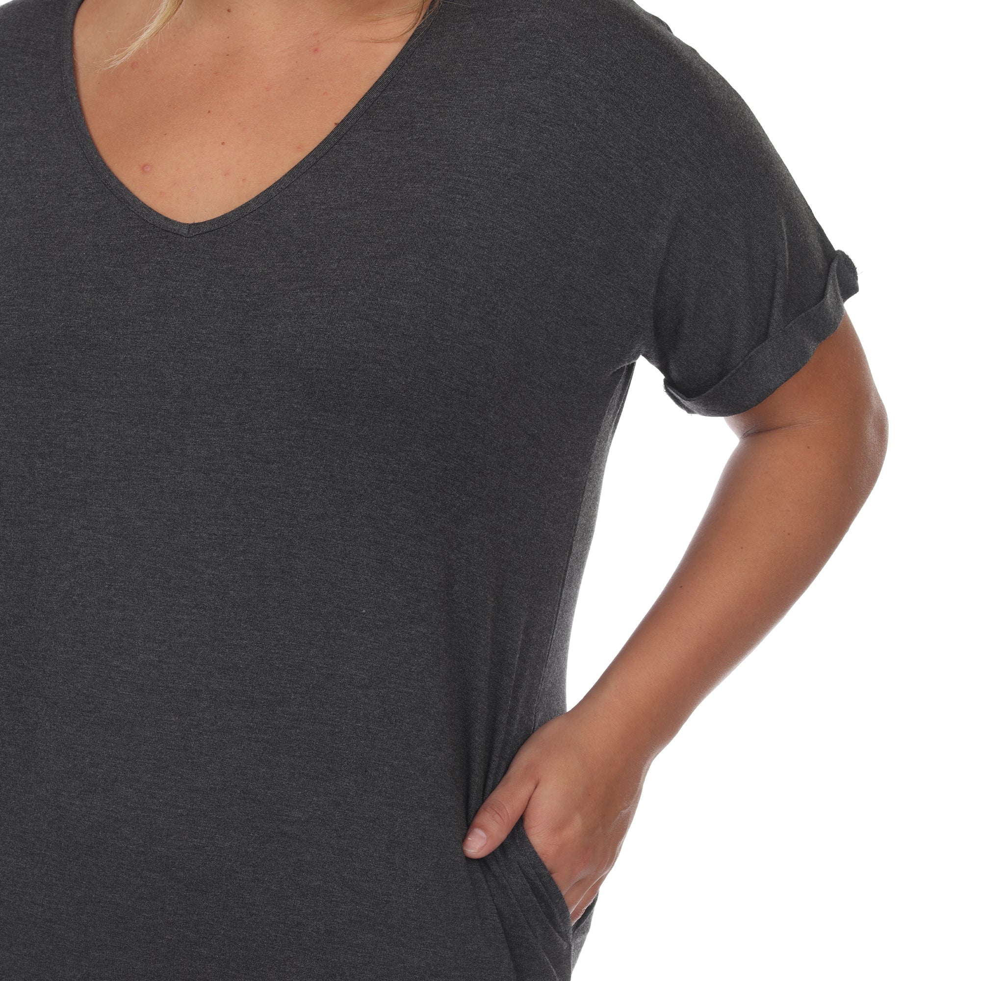 Short Sleeve V-neck Maxi Dress - Plus - Image 15