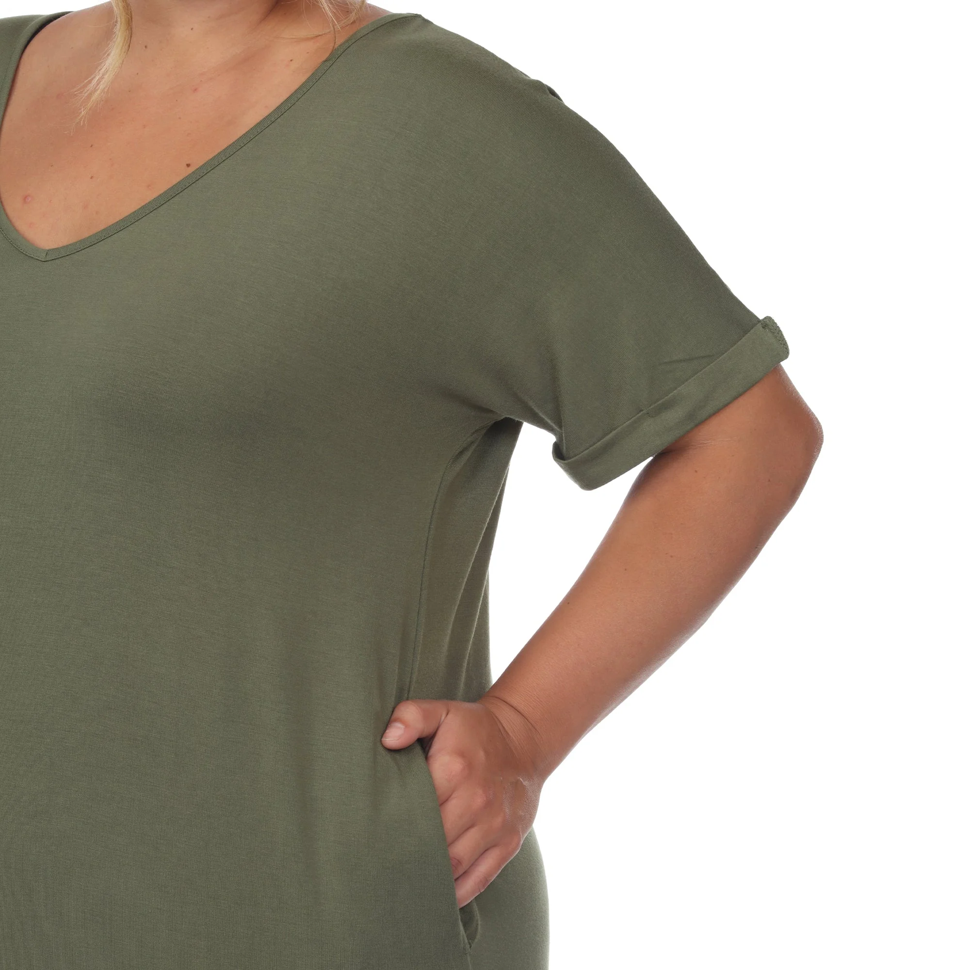 Short Sleeve V-neck Maxi Dress - Plus - Image 30