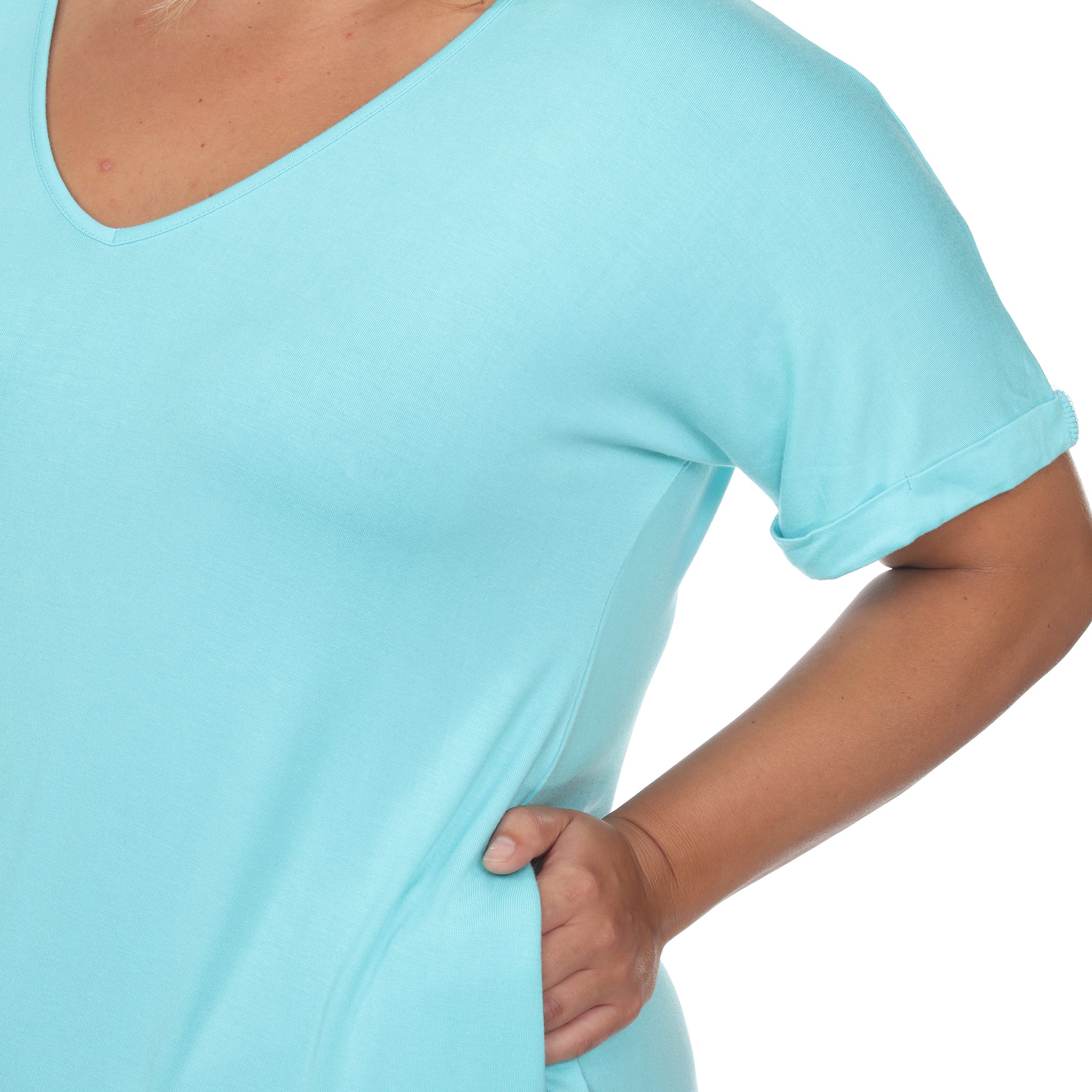 Short Sleeve V-neck Maxi Dress - Plus - Image 5