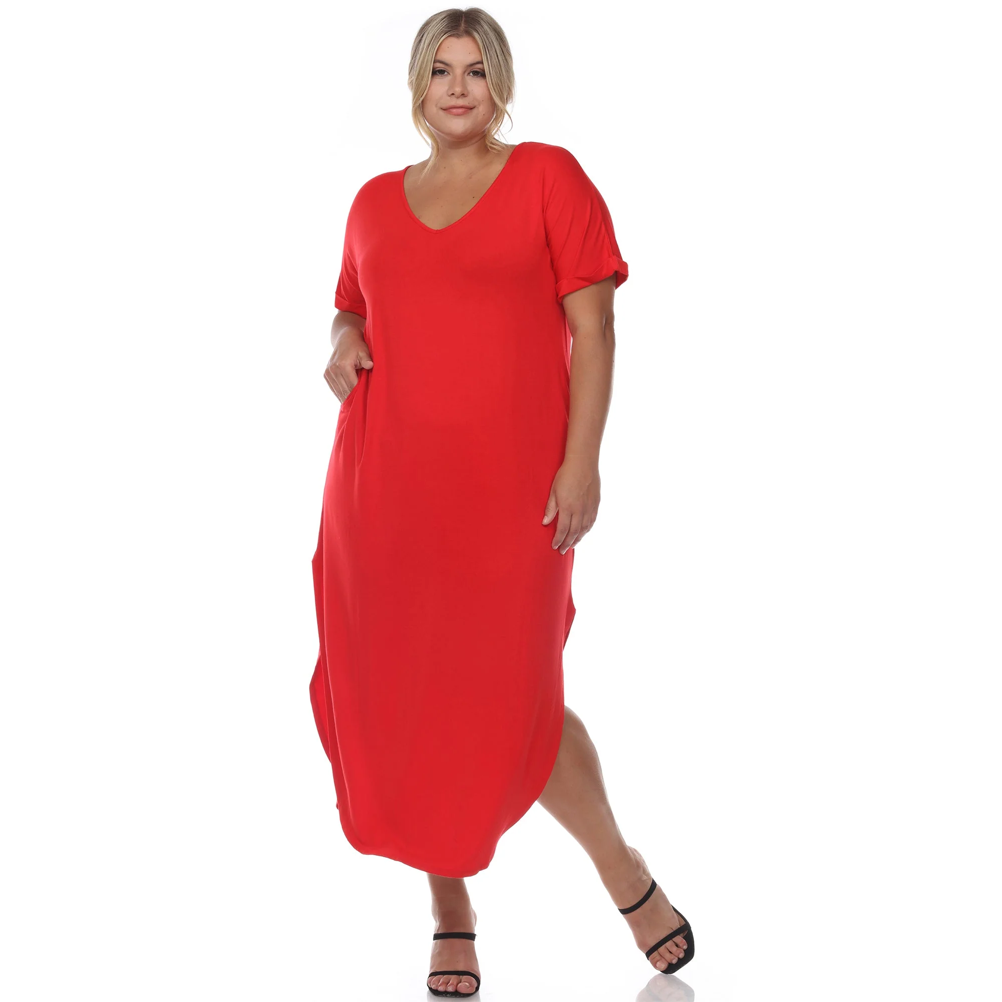 Short Sleeve V-neck Maxi Dress - Plus - Image 7