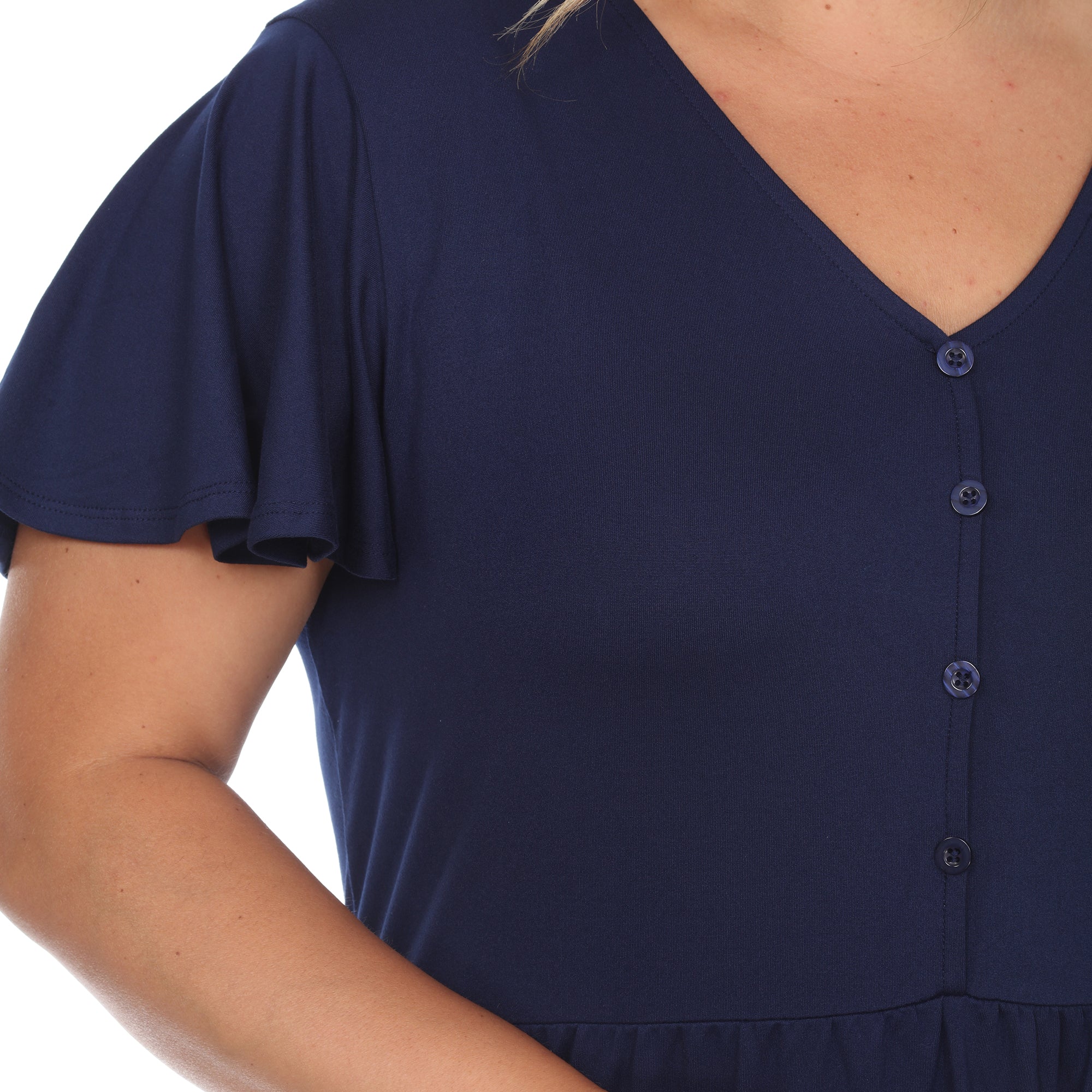 Short Sleeve V-neck Tiered Midi Dress - Plus - Image 25