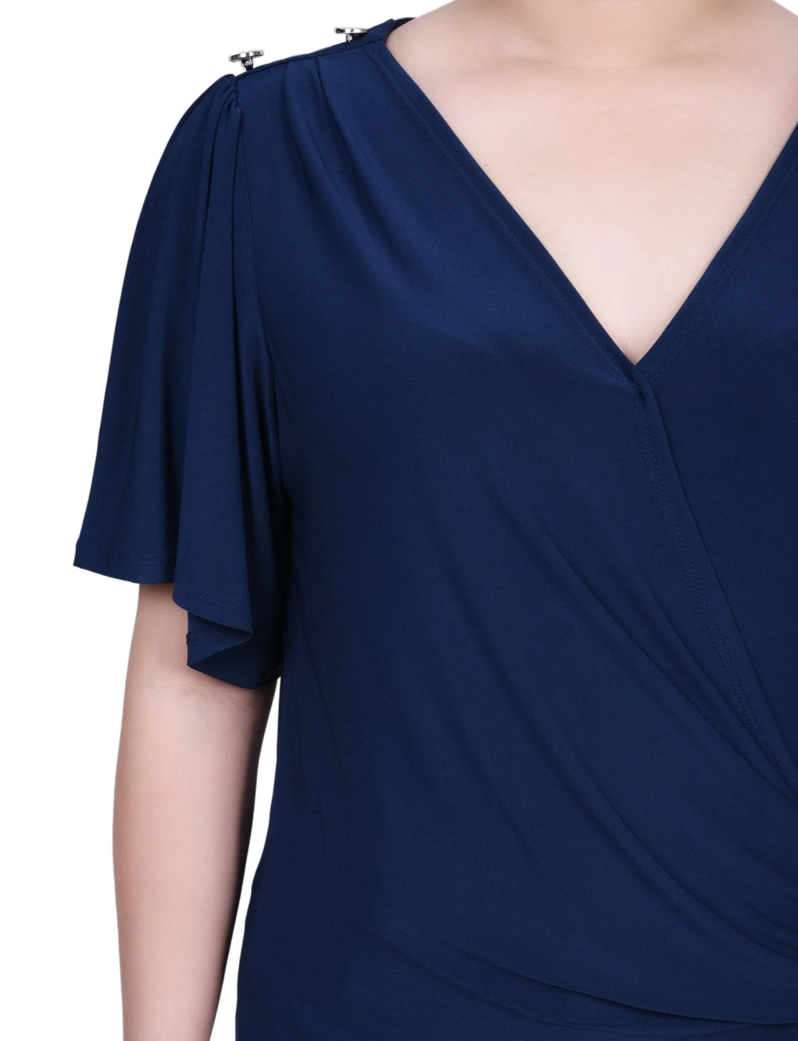 Short Sleeve Wrap Top - Petite - Image 3