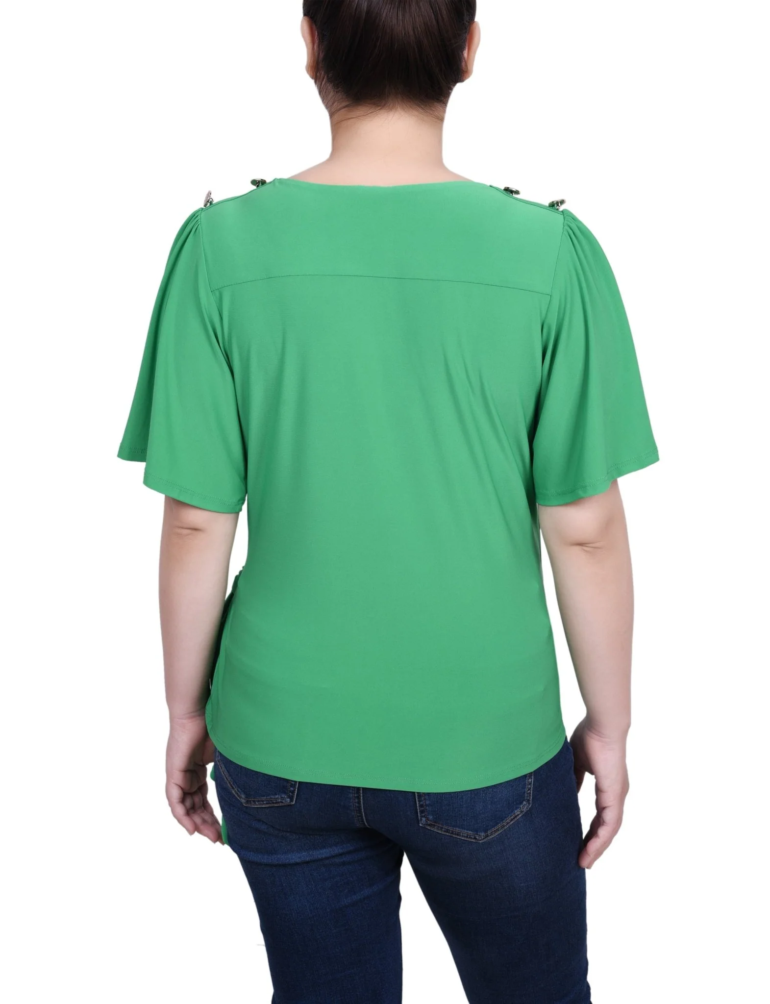 Short Sleeve Wrap Top - Petite - Image 8