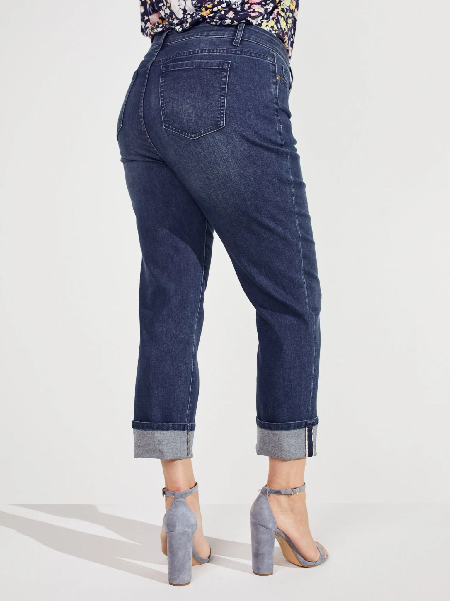 Westport Signature Girlfriend 5 Pocket Selvedge Cuff Jeans - Plus - Image 6
