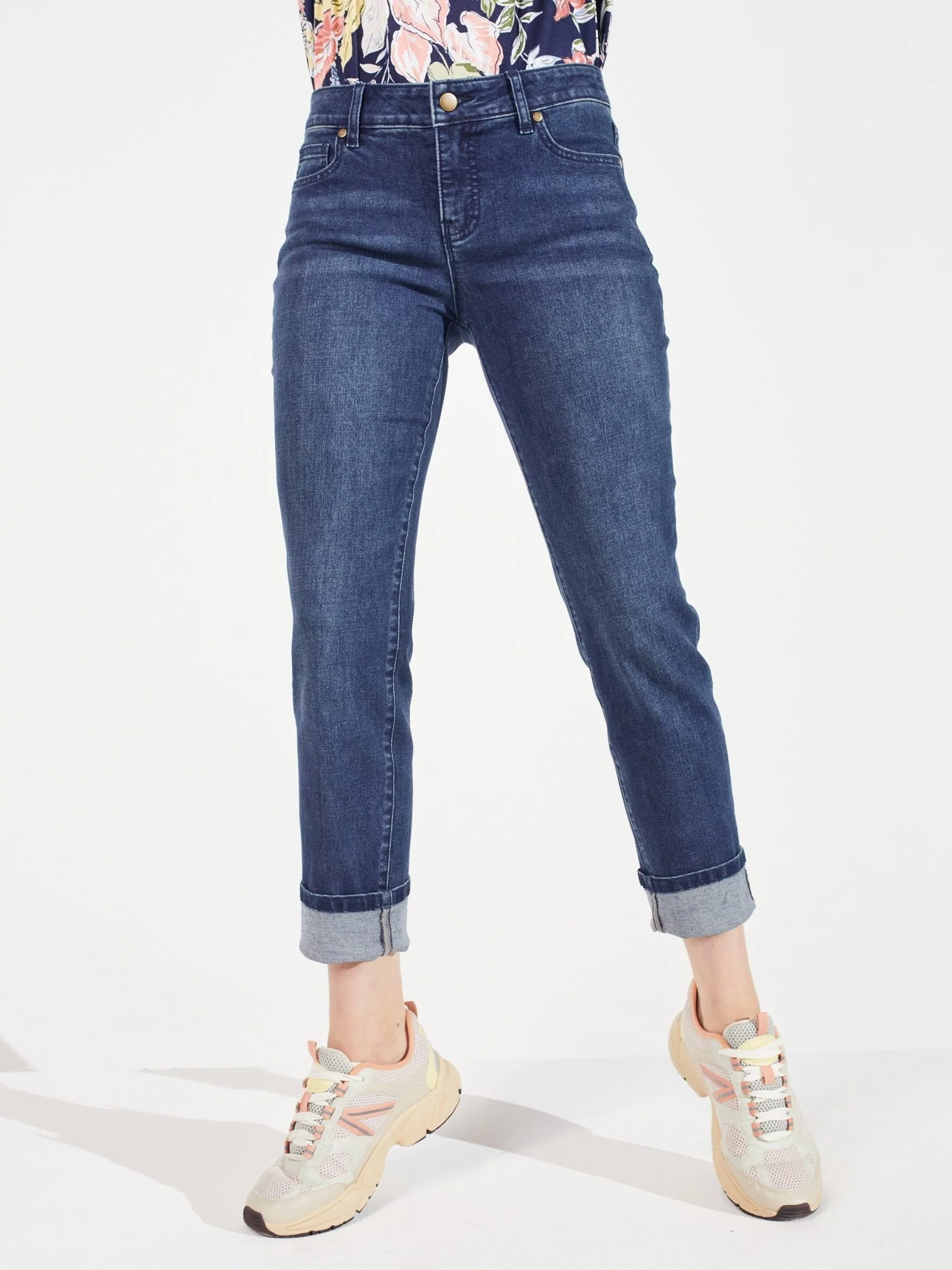 Westport Signature Girlfriend 5 Pocket Selvedge Cuff Jeans - Image 7