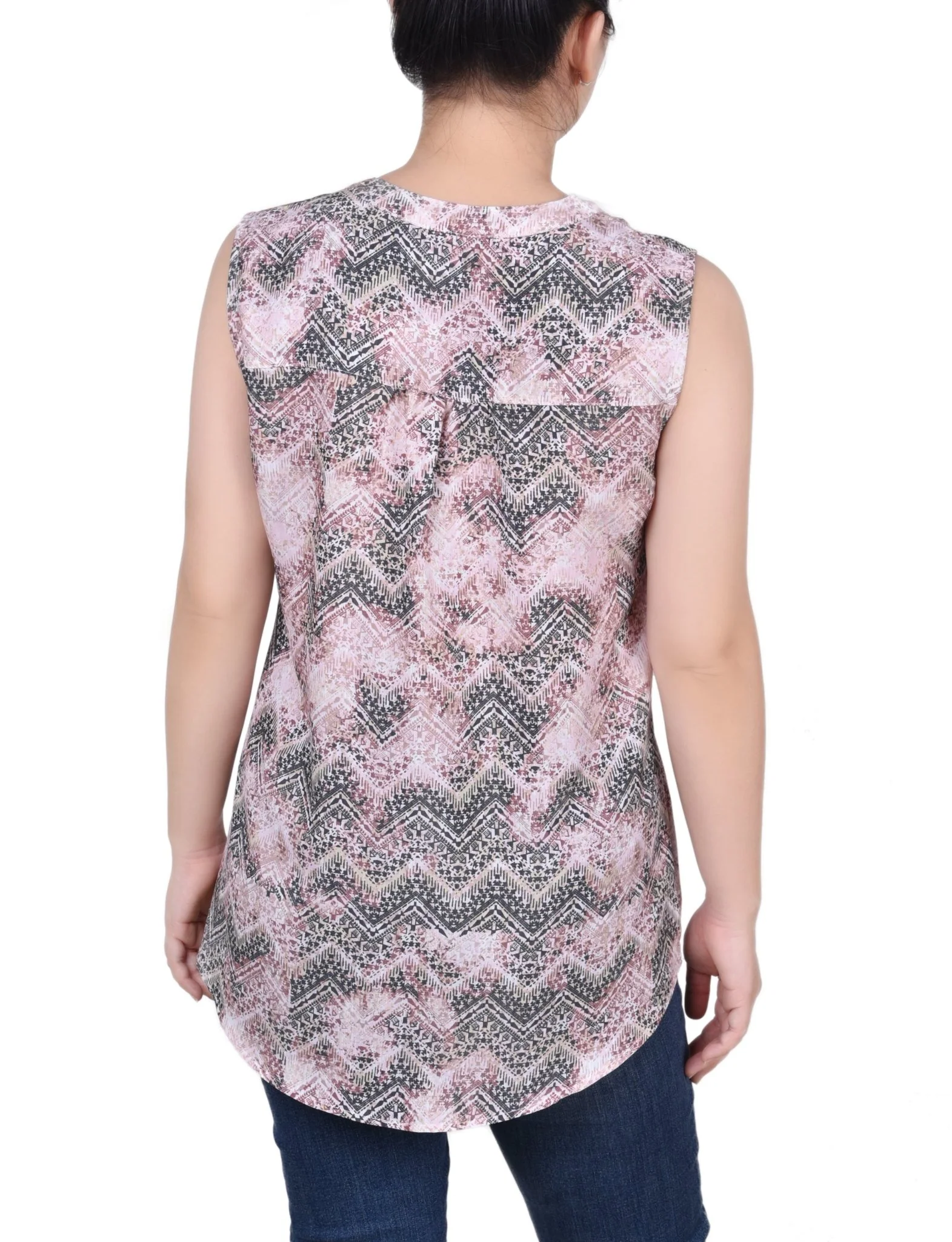 Sleeveless Pintucked Blouse - Petite - Image 12