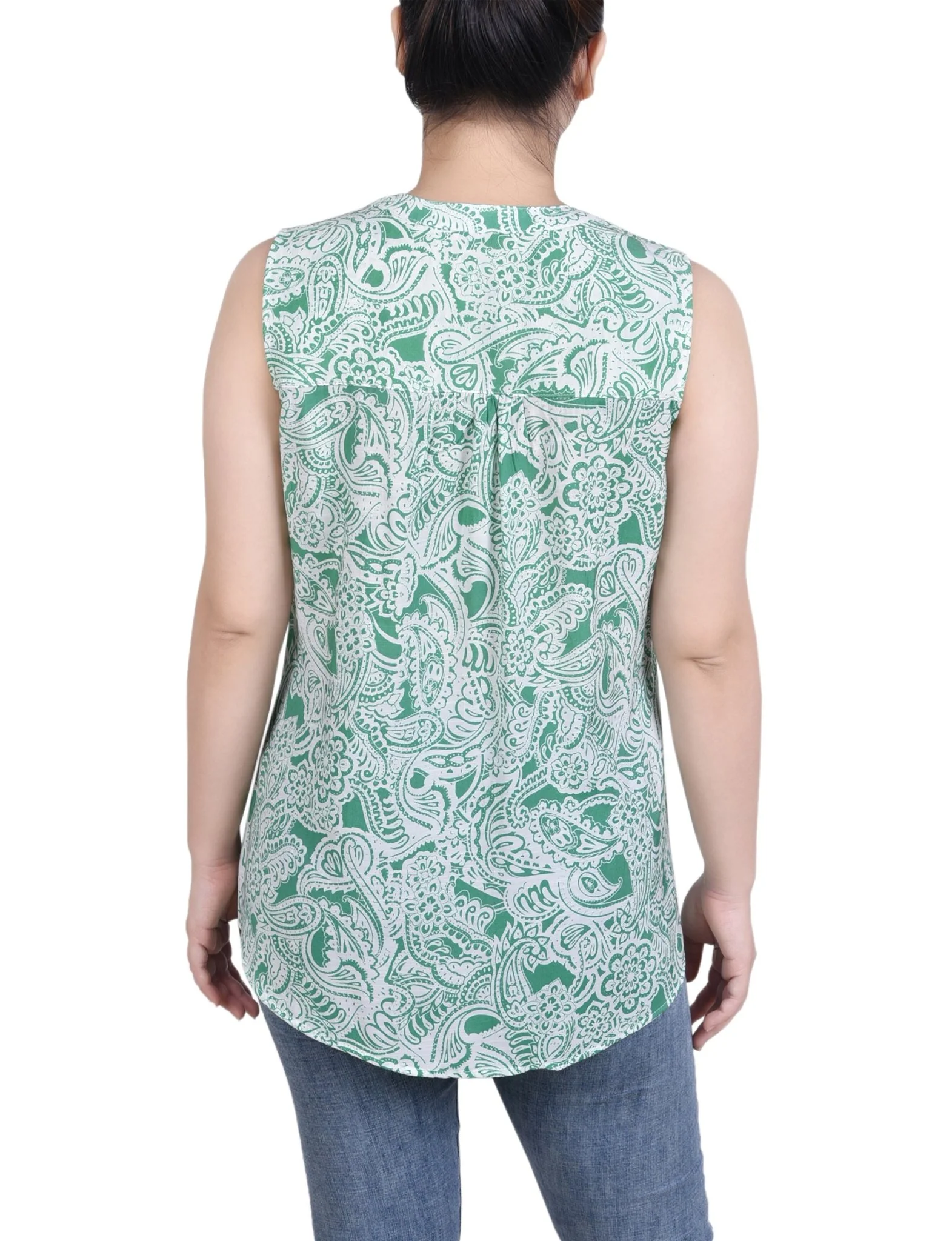 Sleeveless Pintucked Blouse - Petite - Image 6