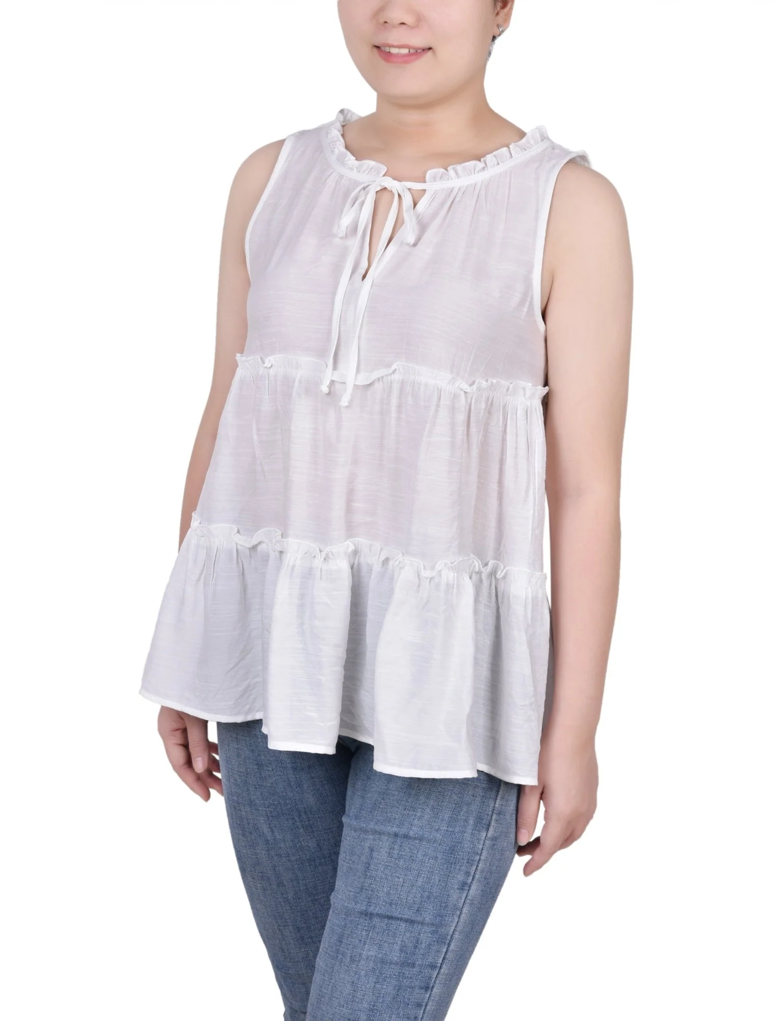 Sleeveless Tiered Blouse - Petite - Image 11