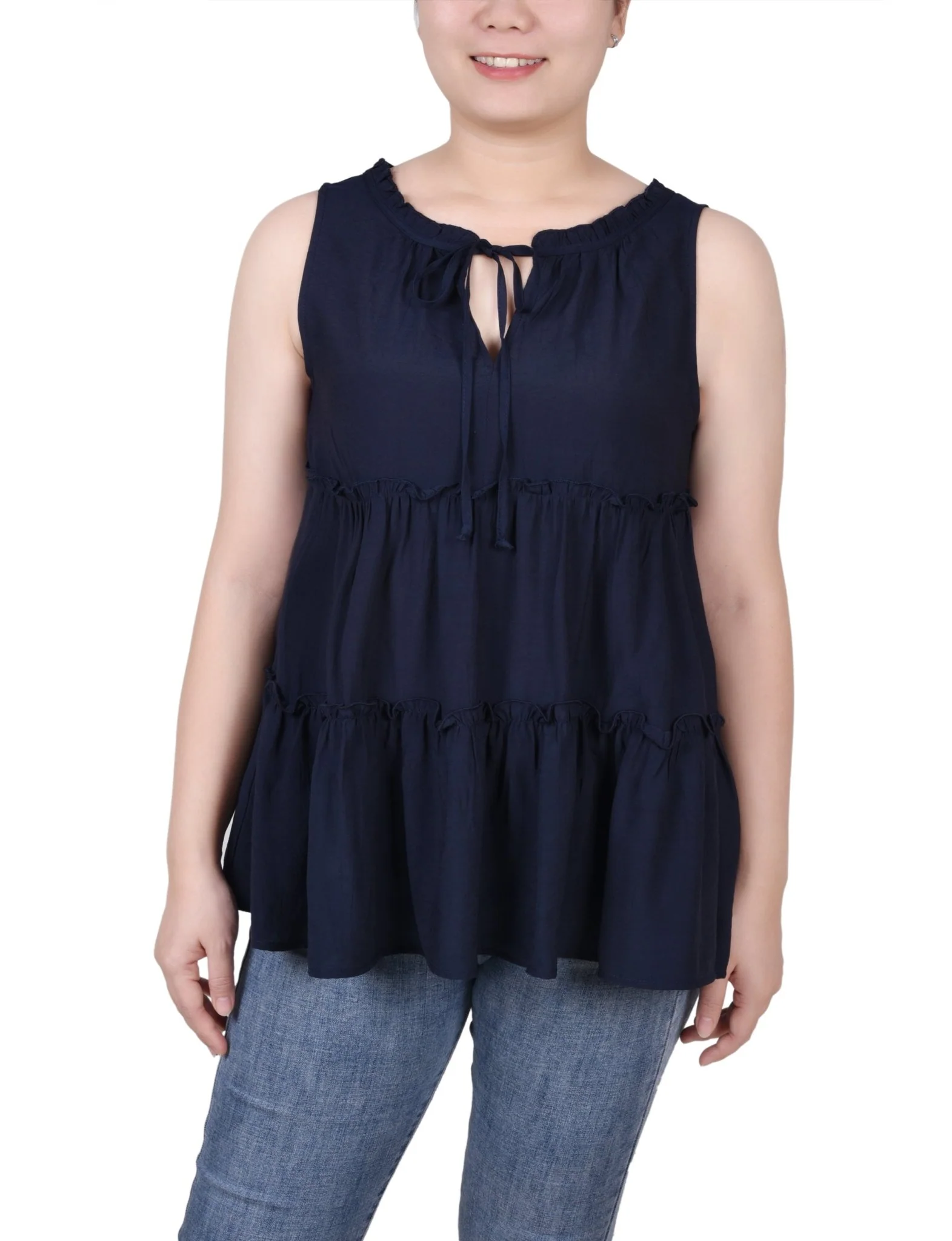 Sleeveless Tiered Blouse - Petite - Image 4