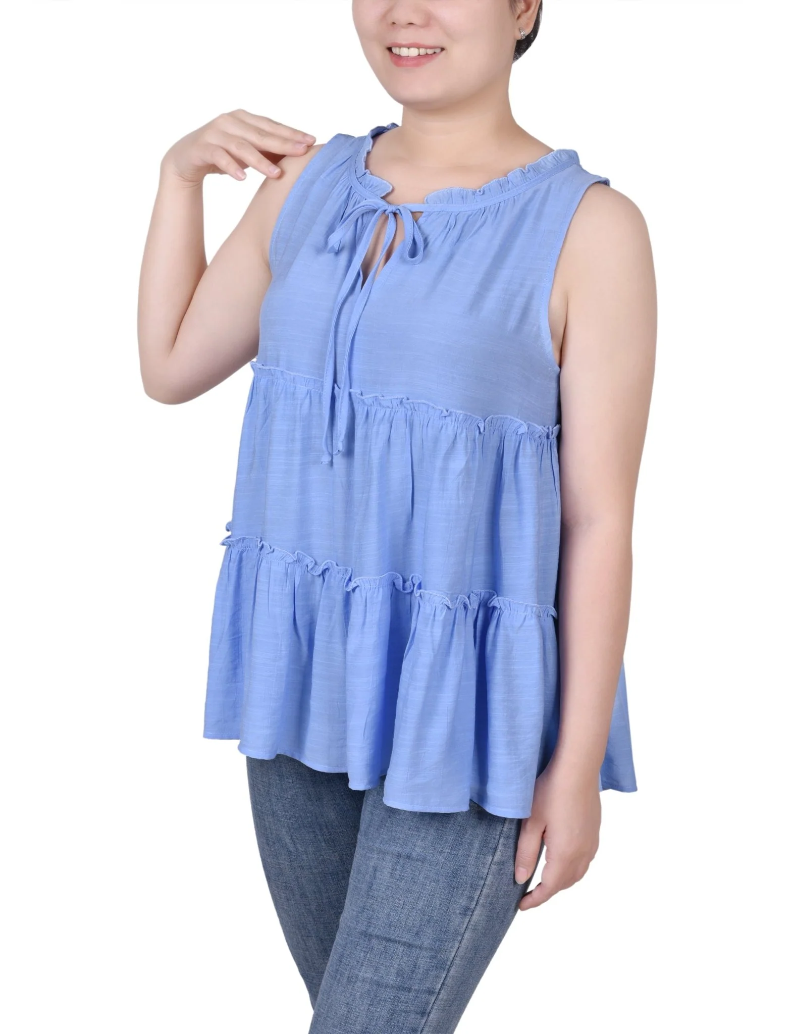 Sleeveless Tiered Blouse - Petite - Image 8