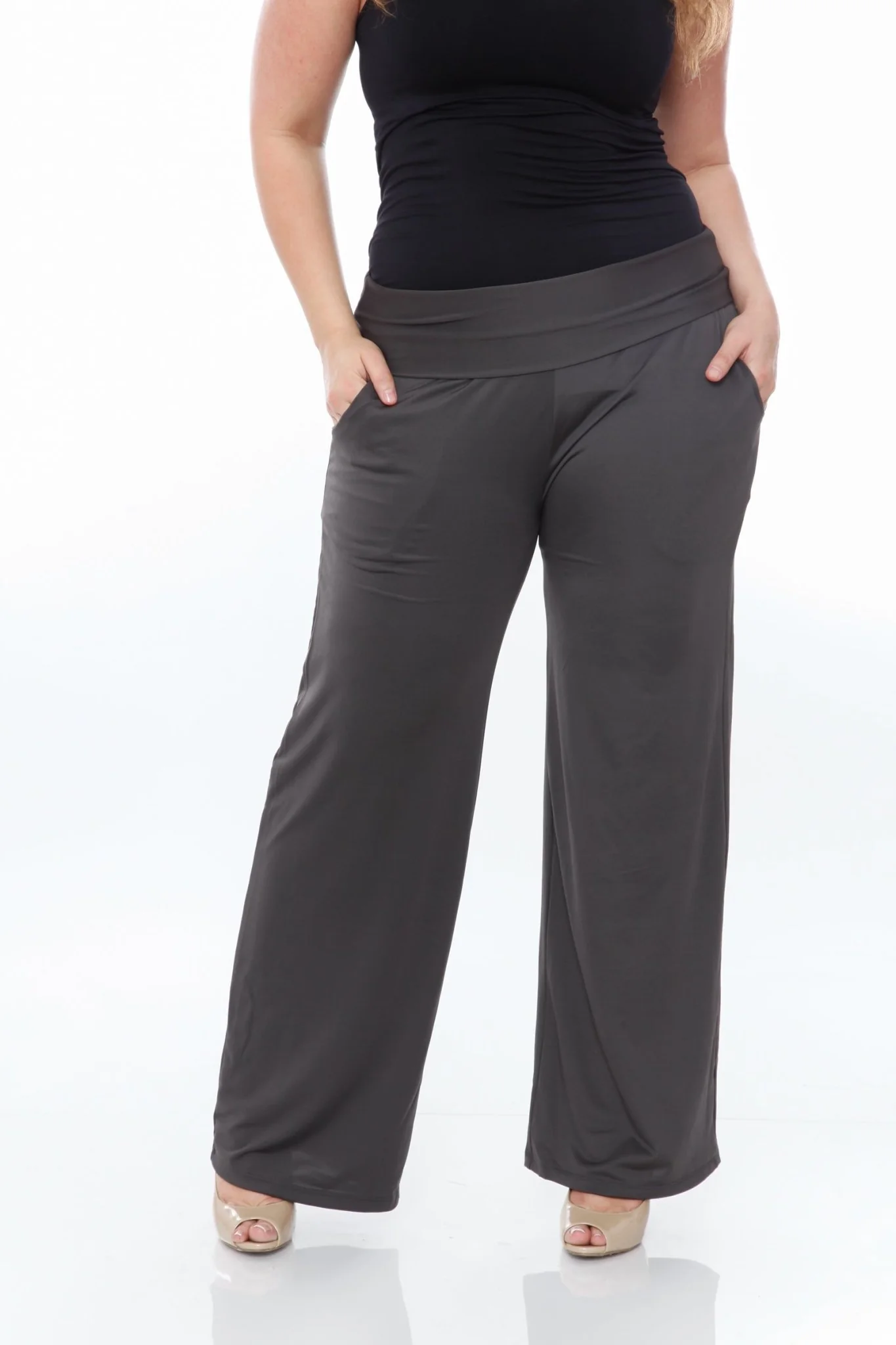 Solid Palazzo Pants - Plus - Image 9