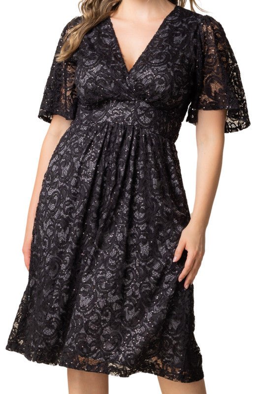 Starry Sequined Lace Cocktail Dress - Plus - Image 19