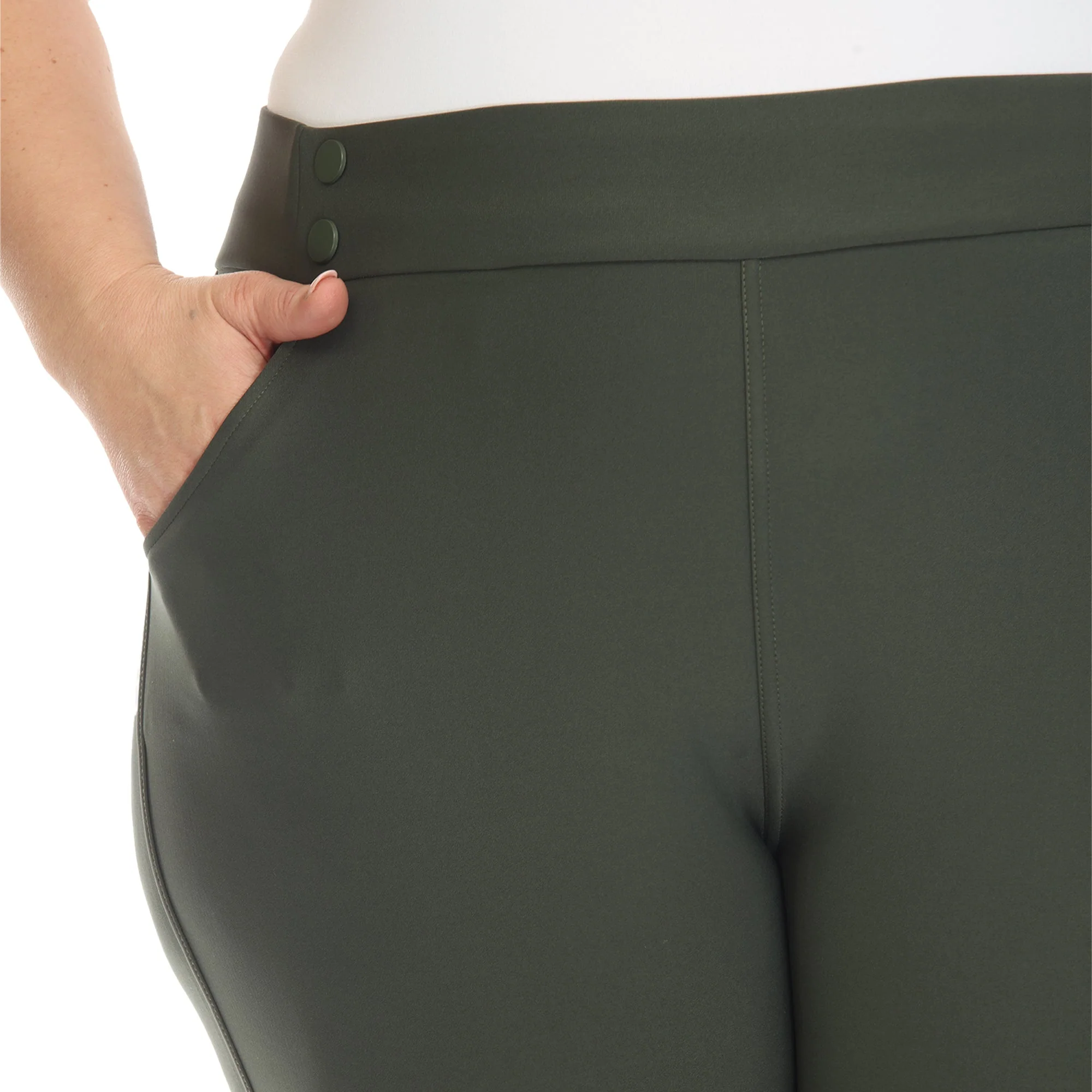 Super Soft Elastic Waistband Scuba Pants - Plus - Image 13