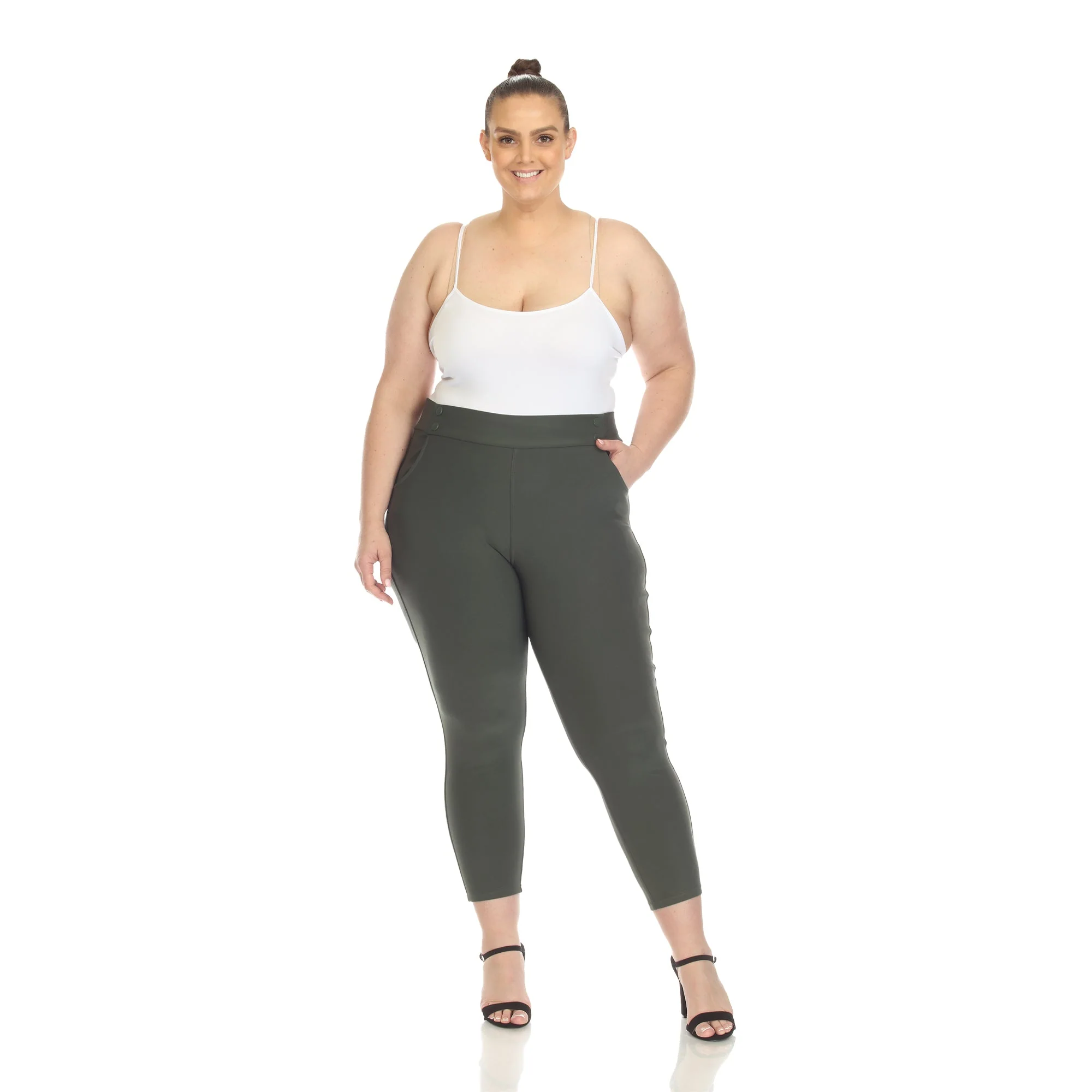 Super Soft Elastic Waistband Scuba Pants - Plus - Image 14