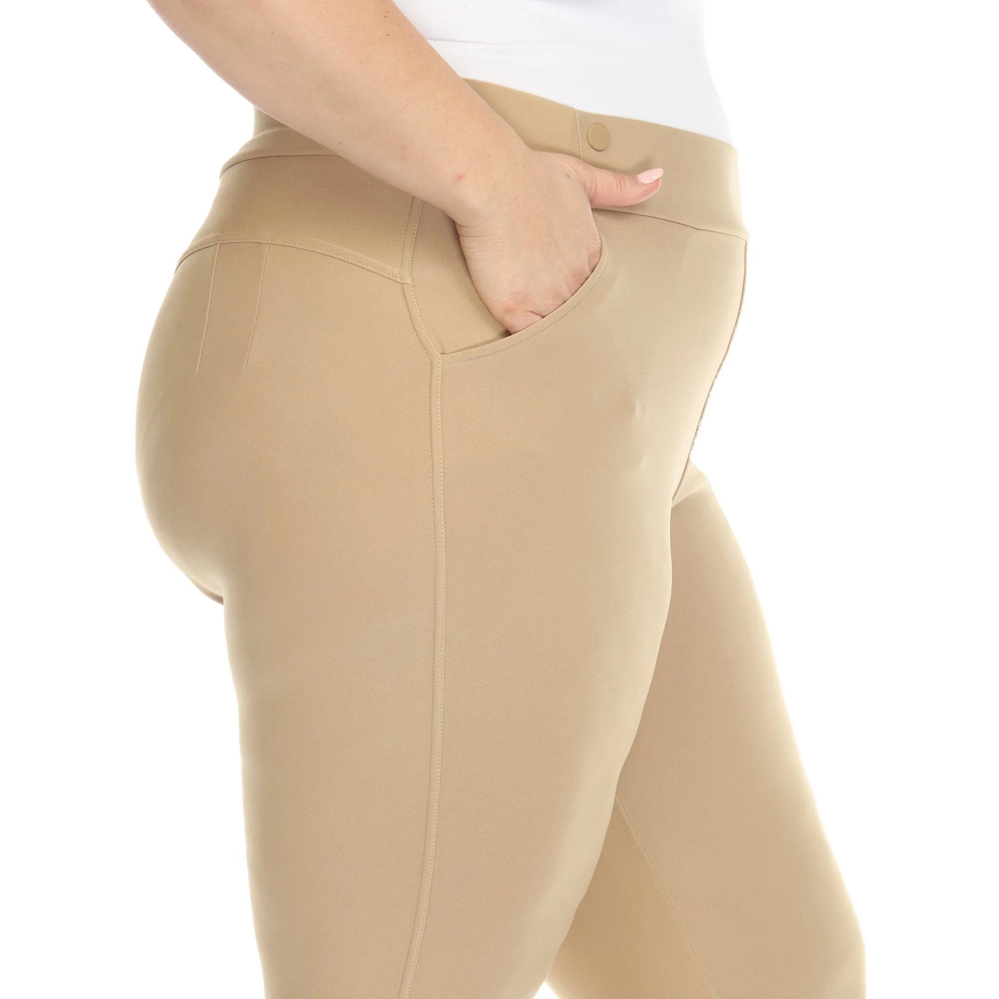 Super Soft Elastic Waistband Scuba Pants - Plus - Image 18