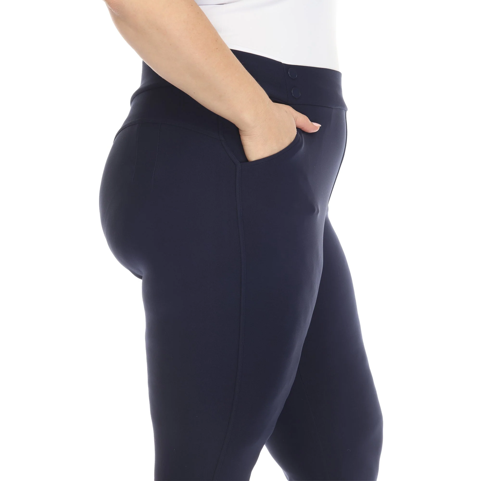 Super Soft Elastic Waistband Scuba Pants - Plus - Image 5