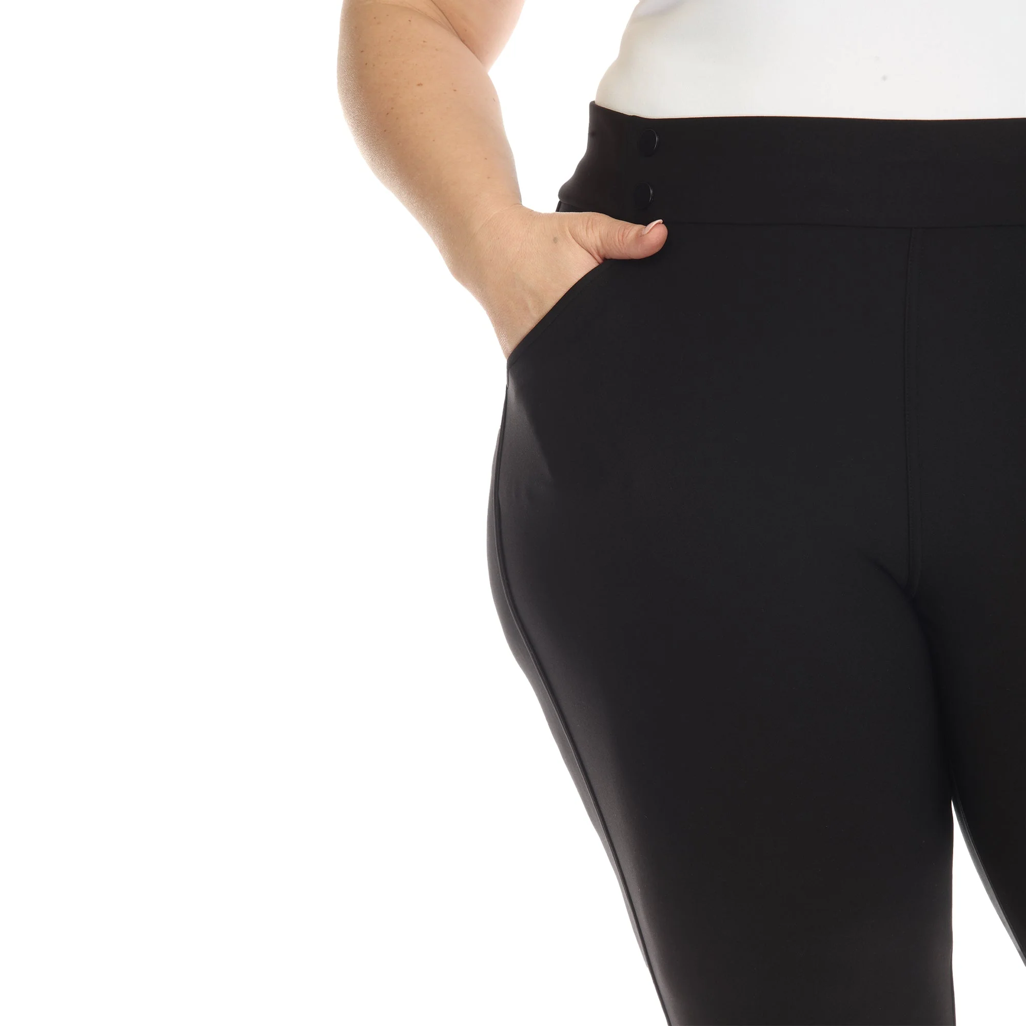 Super Soft Elastic Waistband Scuba Pants - Plus - Image 9