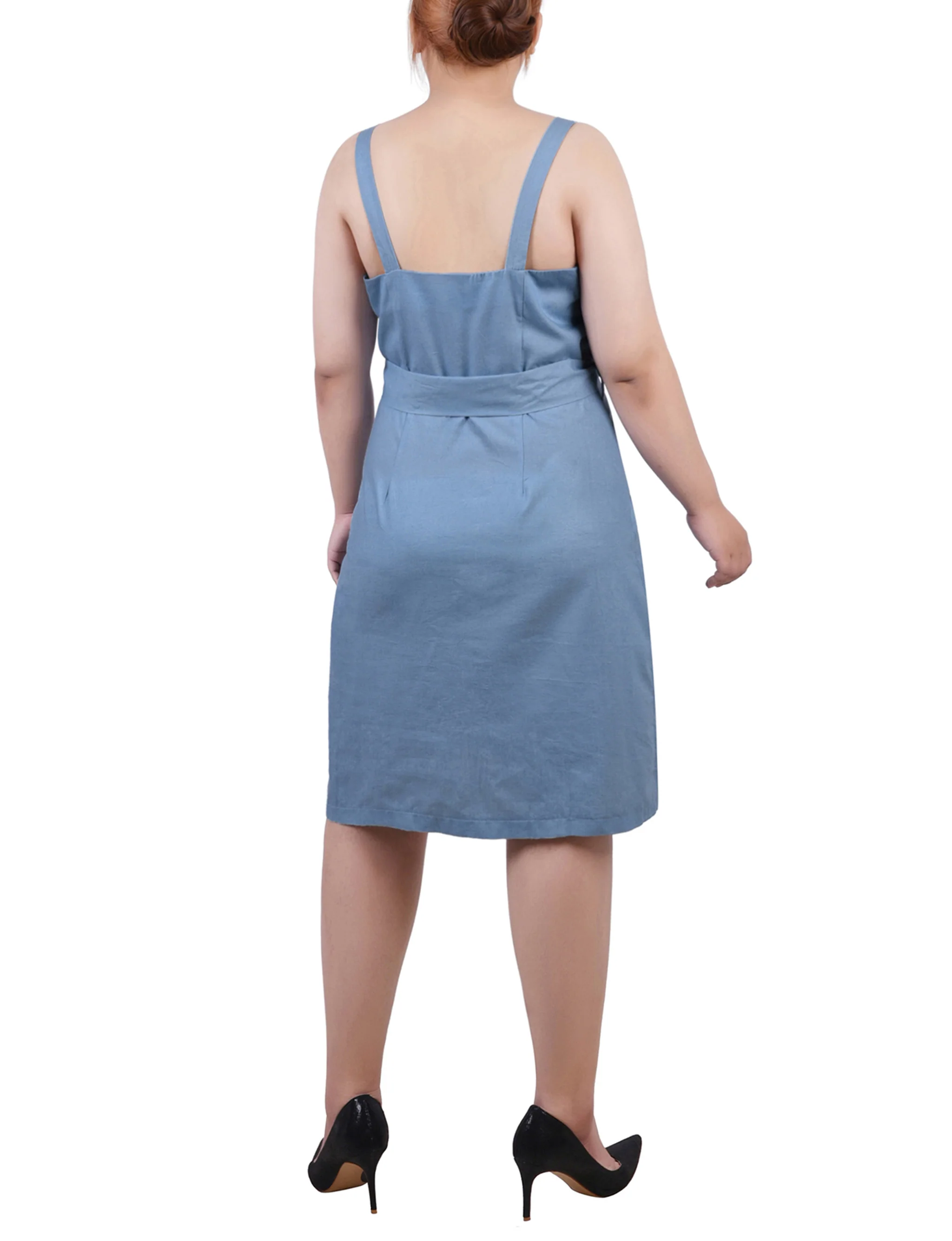 Sweetheart Neck Chambray Sundress - Plus - Image 3