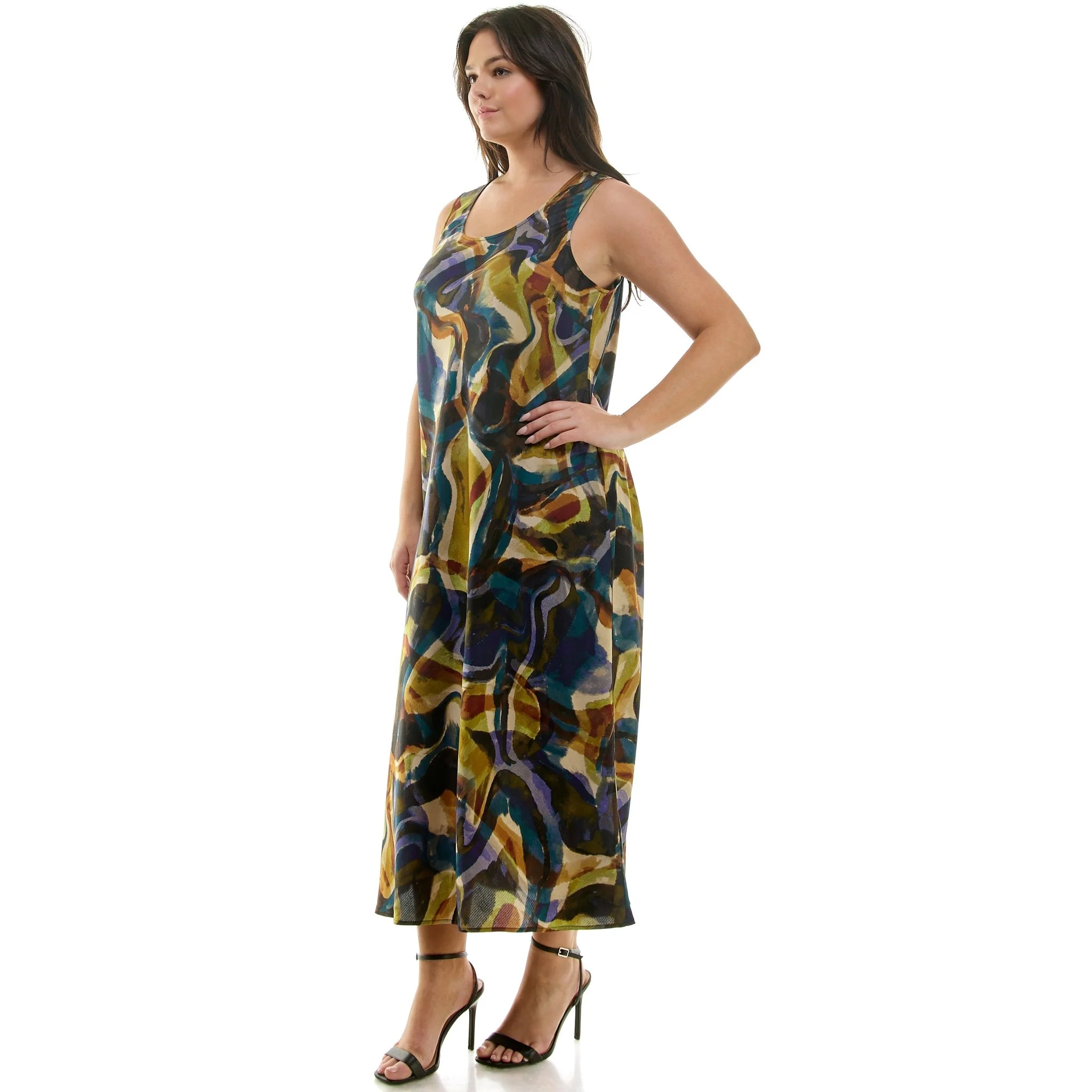 Swirl Sleeveless Midi Dress - Plus - Image 4