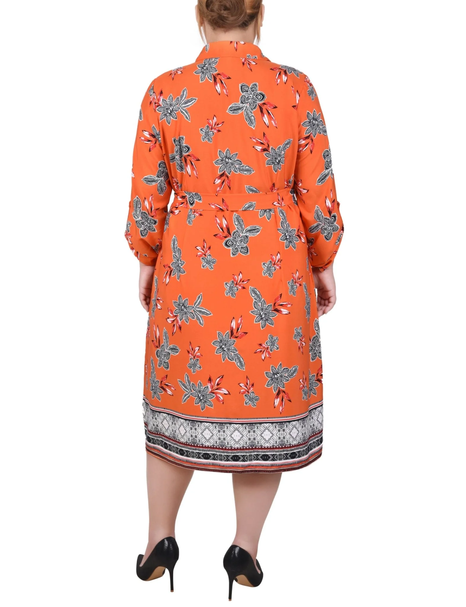 Tiger Romegarden 3/4 Roll Tab Sleeve Belted Shirtdress - Plus - Image 3
