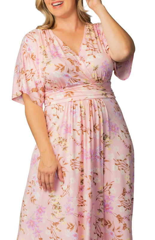 Vienna Maxi Dress  - Lively Peach Florals -  Plus - Image 3