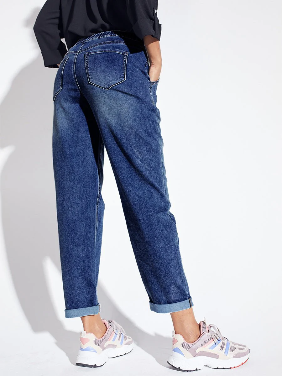 Westport Knit Denim Weekender Pant with Pockets and Drawstring Waist - Image 5