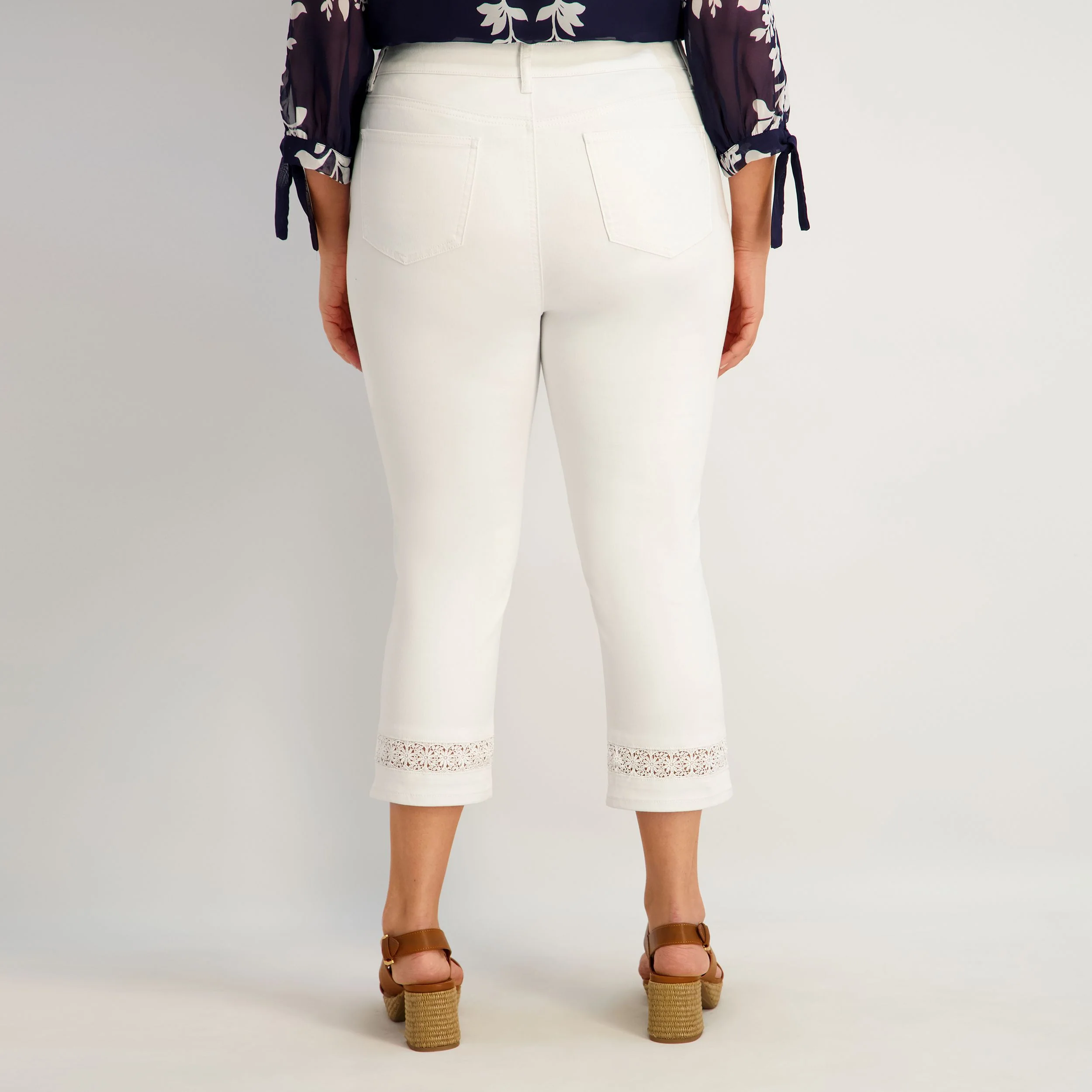 Westport Signature Crochet Capri in White - Plus - Image 4