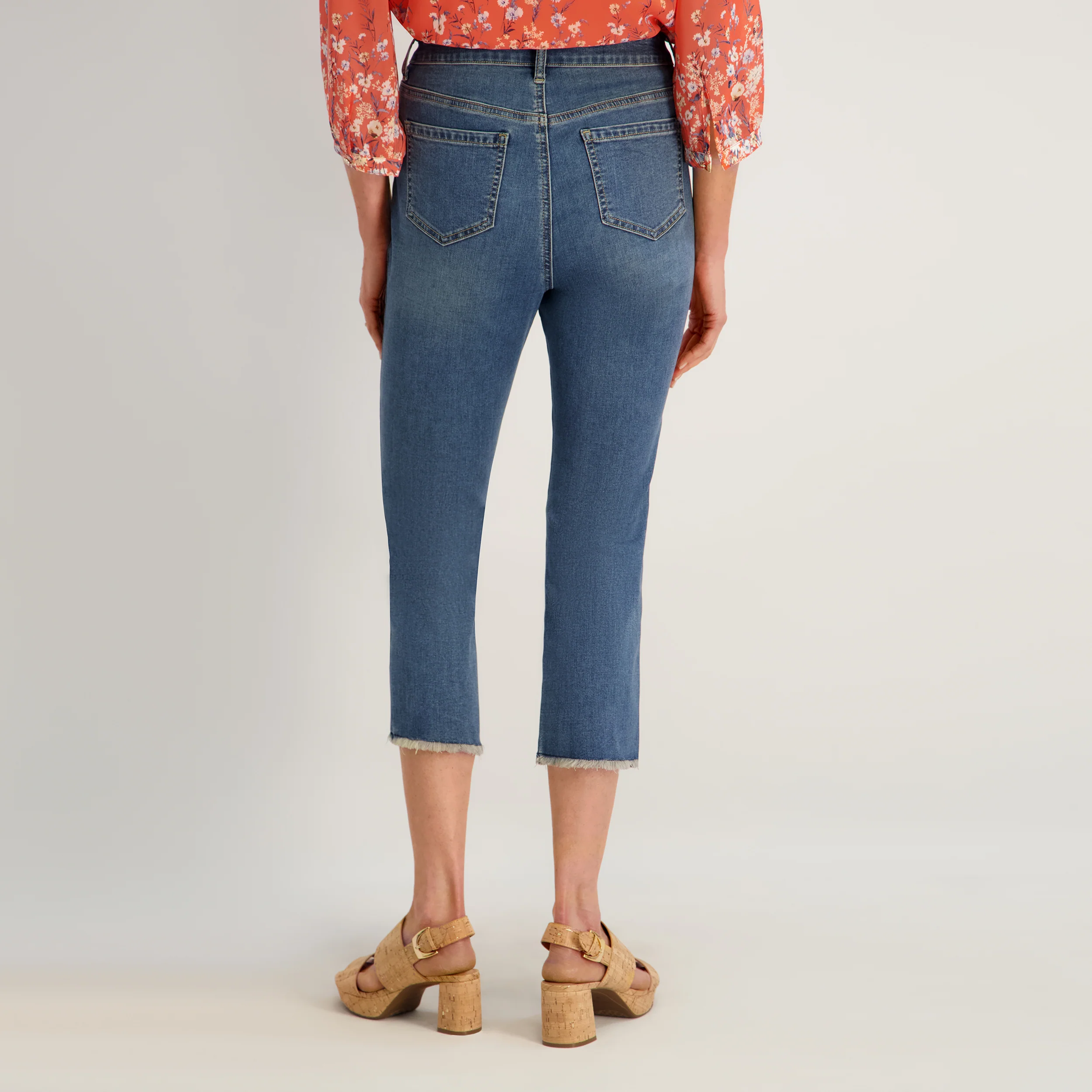 Westport Signature Fray Hem Capri in Dark Wash - Image 3