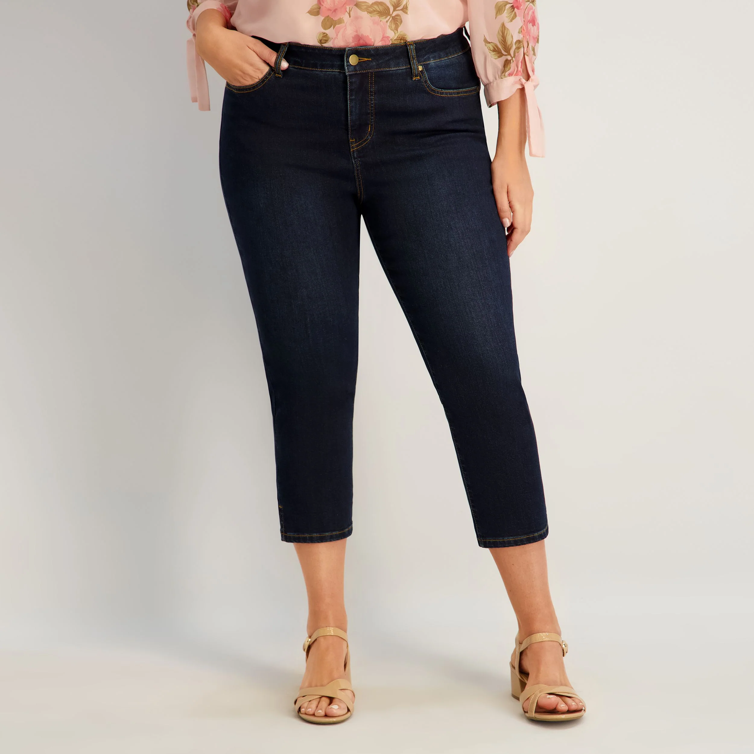Westport Signature Side Slit Capri in Rinse - Plus - Image 2