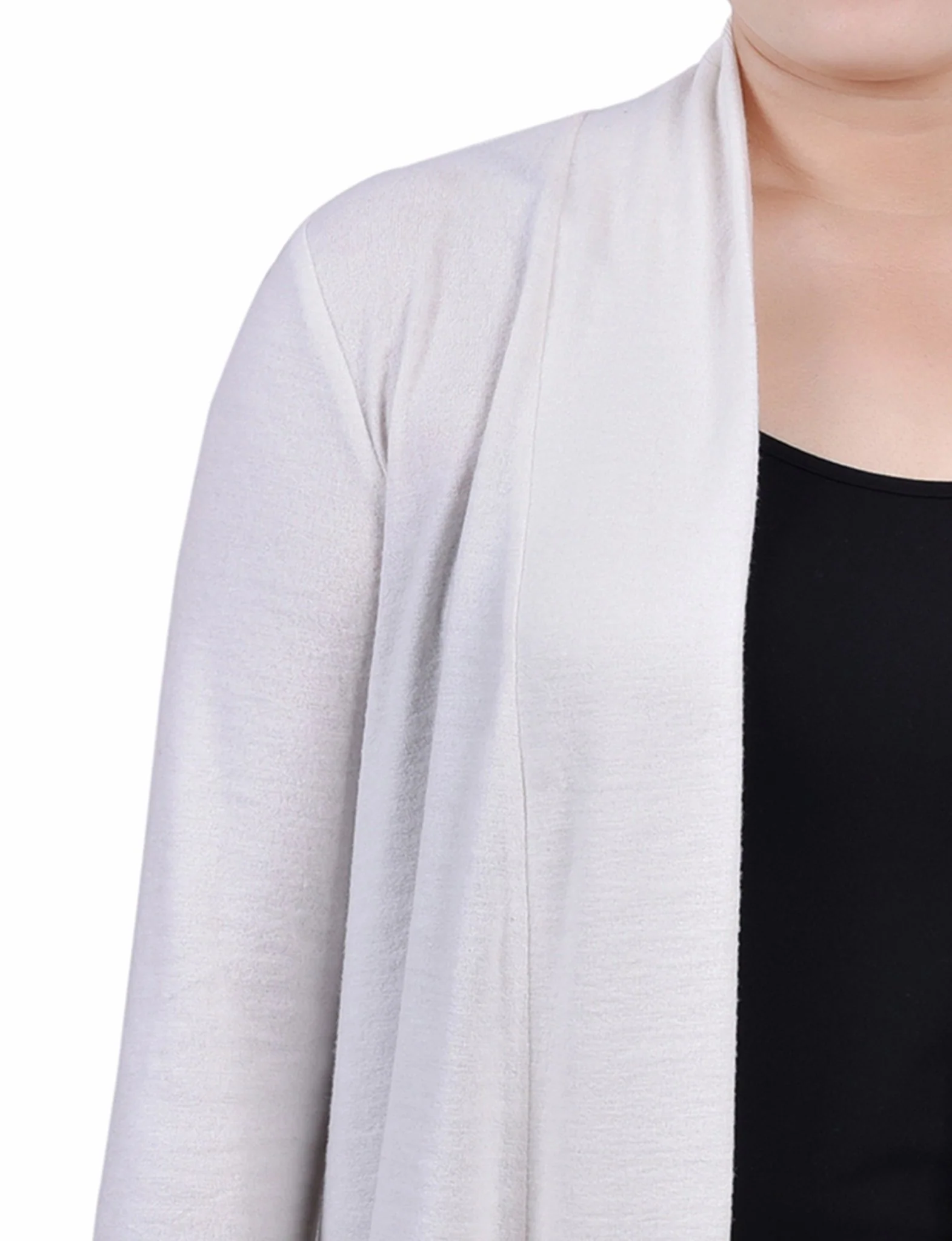 White Long Sleeve Swing Cardigan - Image 3