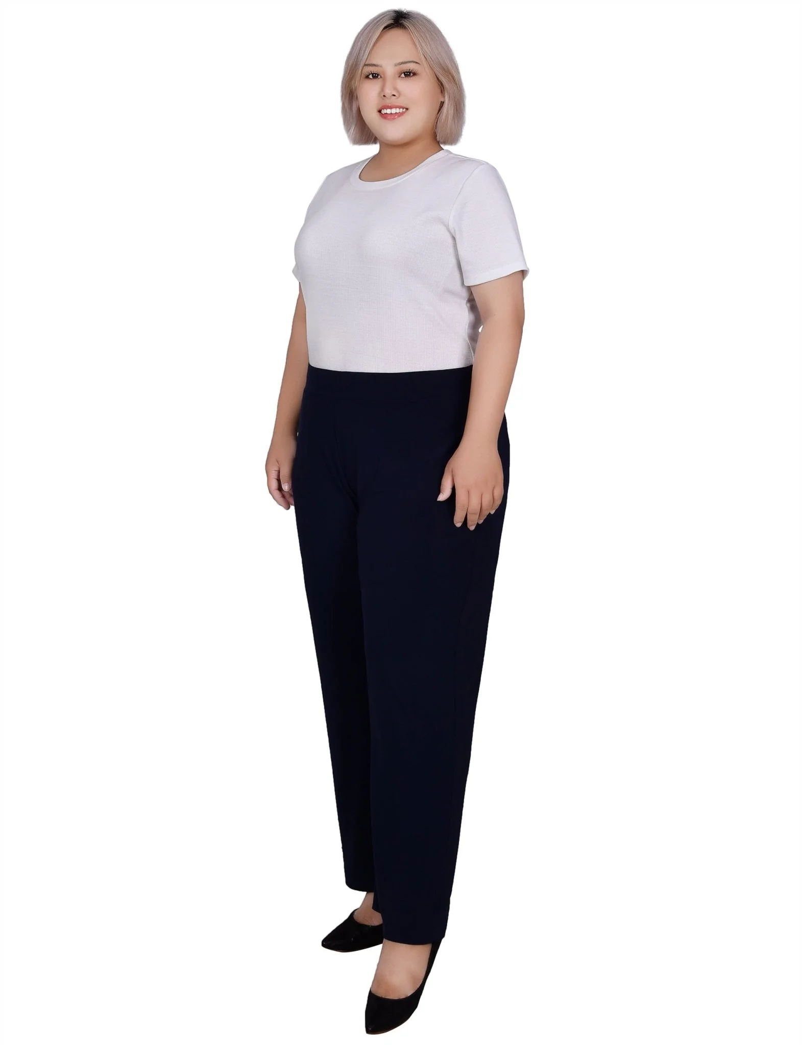 Wide Waistband Pull-On Pants - Plus - Image 3