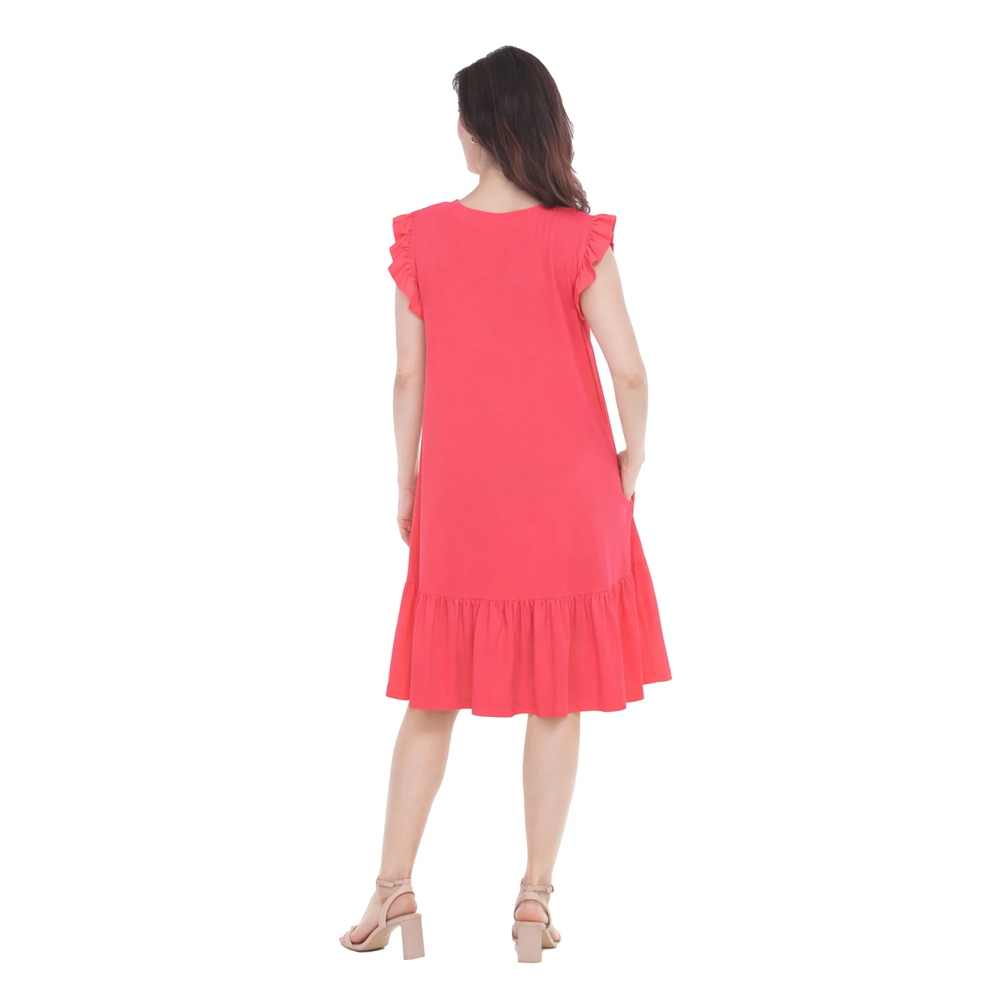 Women's Button Front Tiered Swing Dress - Image 13