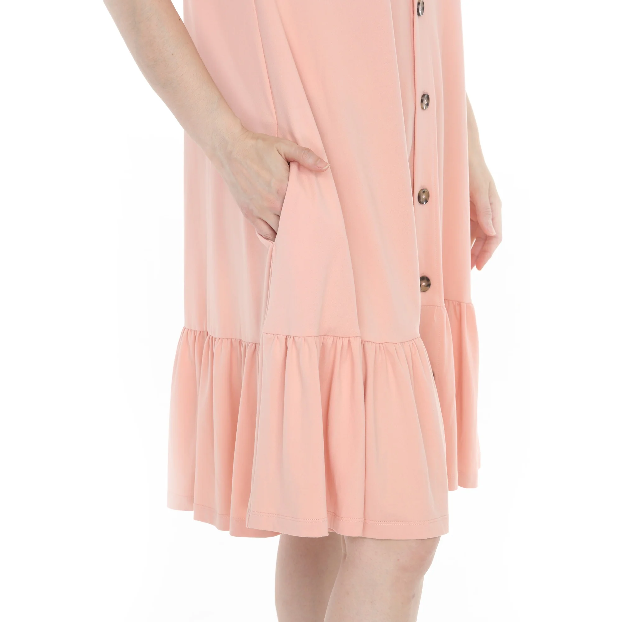 Women's Button Front Tiered Swing Dress - Image 18