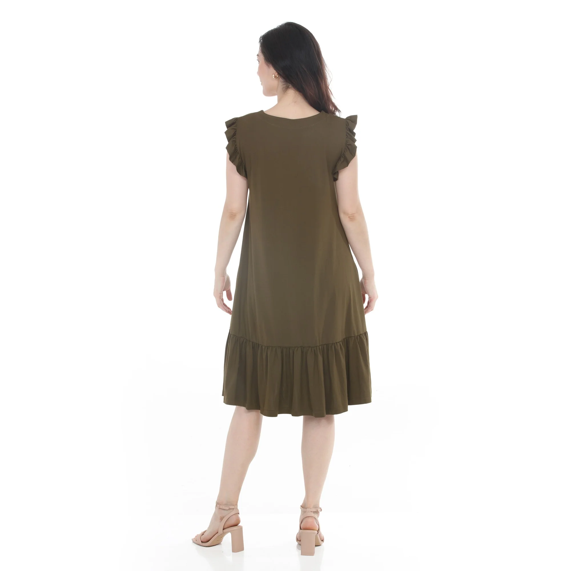 Women's Button Front Tiered Swing Dress - Image 22