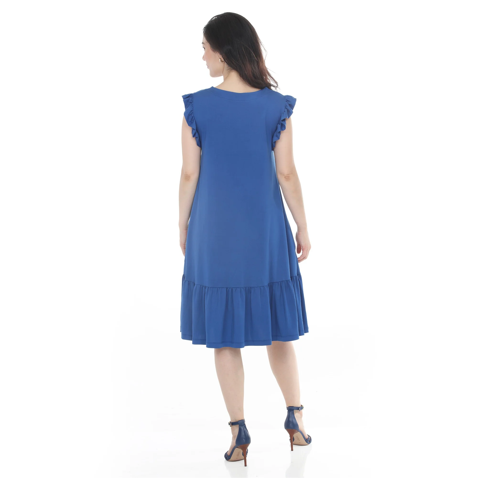Women's Button Front Tiered Swing Dress - Image 8