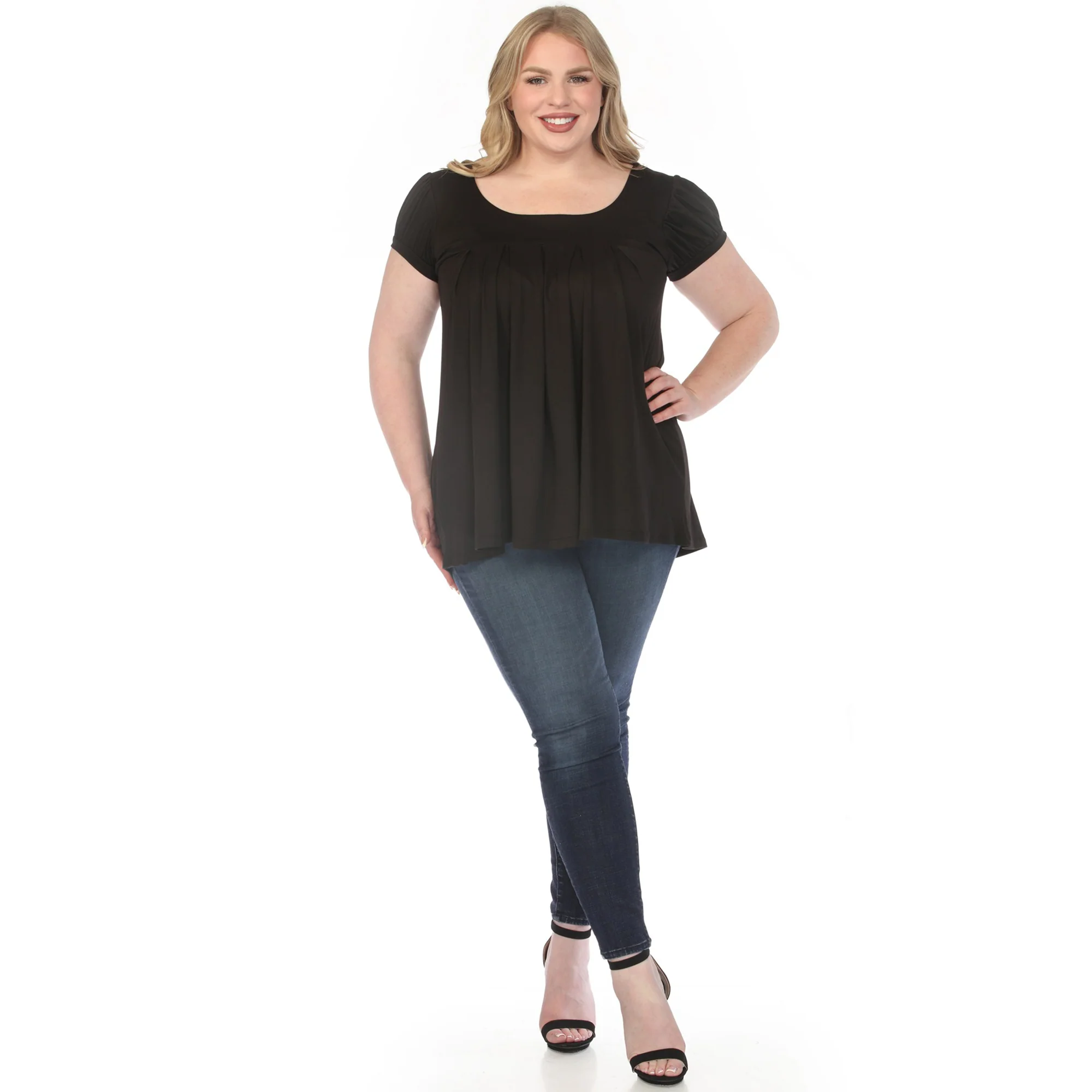 Women's  Cap Sleeve Pleated Top - Image 10