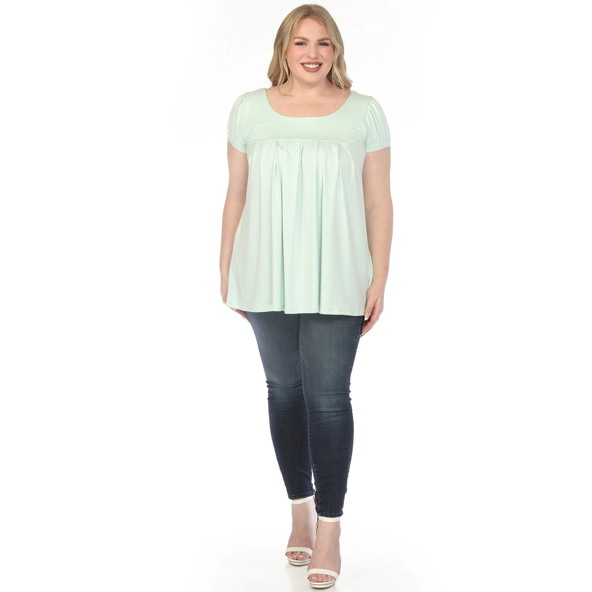 Women's  Cap Sleeve Pleated Top - Image 5
