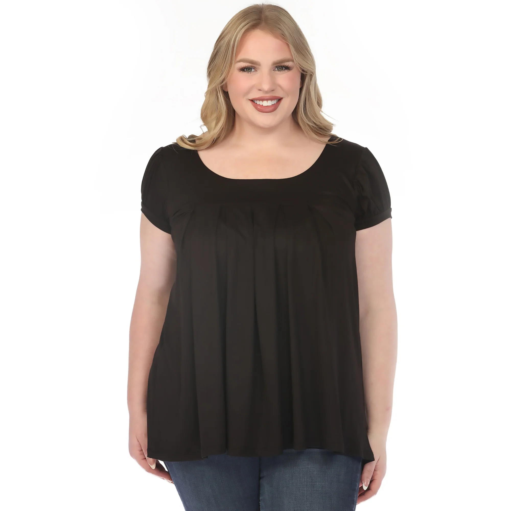 Women's  Cap Sleeve Pleated Top - Image 6