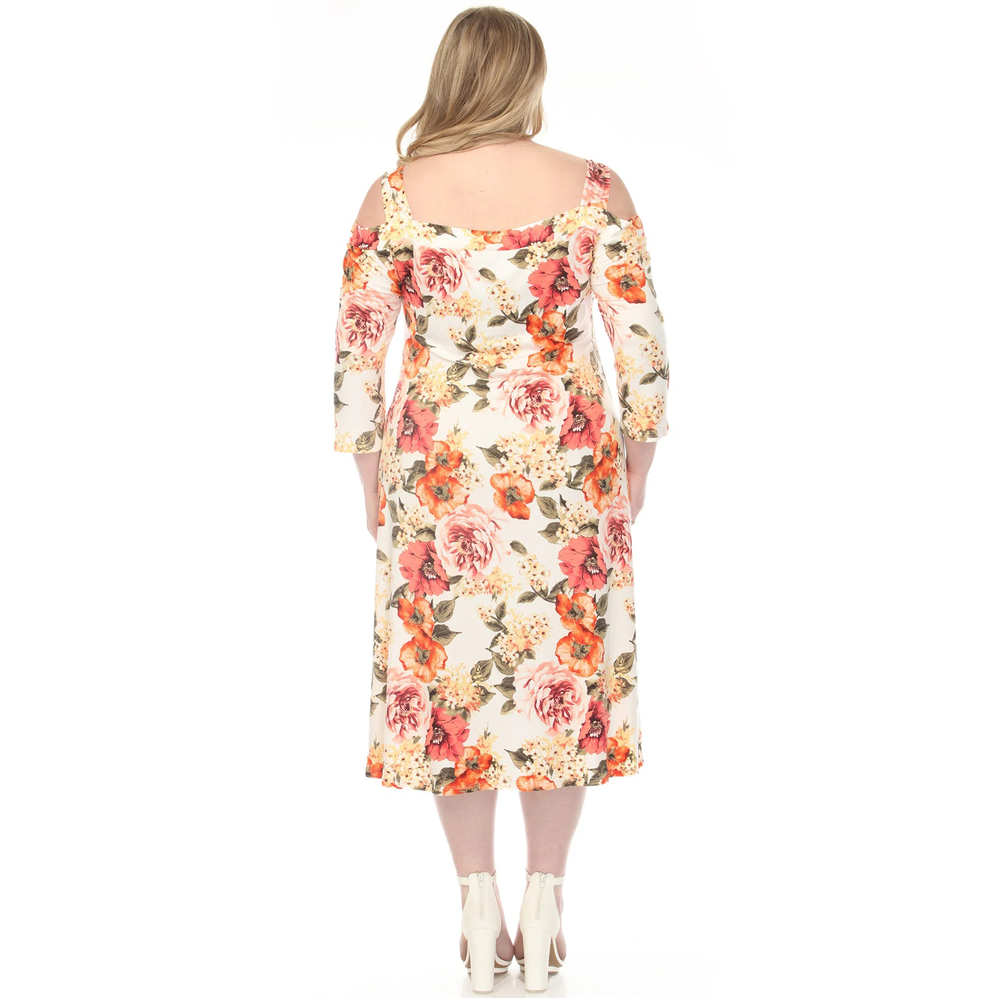Women's  Cold Shoulder 3/4 Sleeve Dress - Image 13