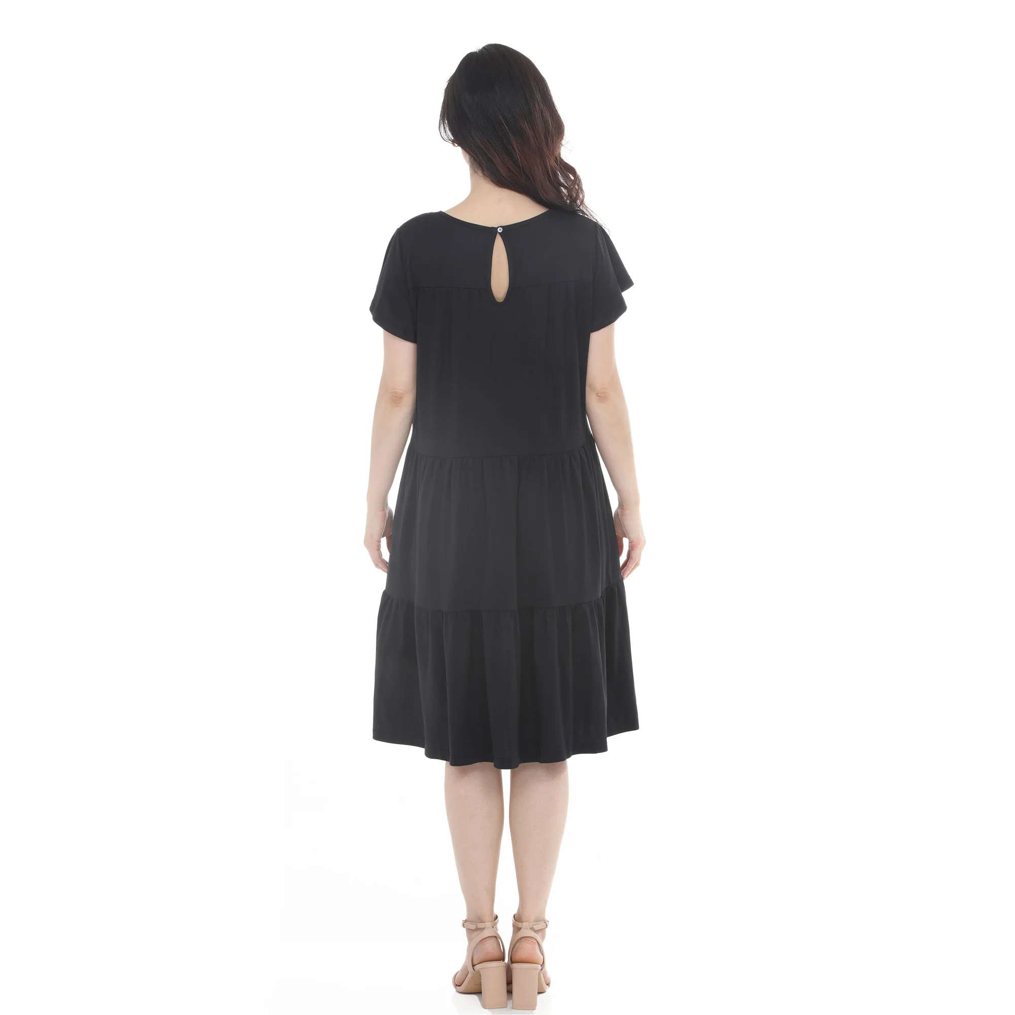 Women's Flutter Sleeve Ruffle Tiered Dress - Image 13