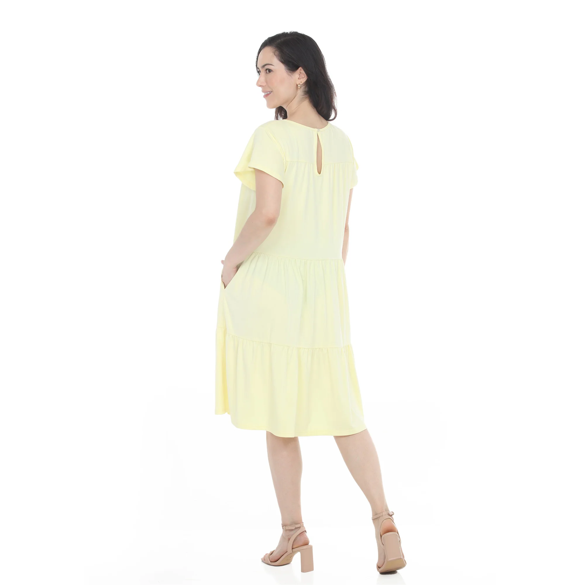 Women's Flutter Sleeve Ruffle Tiered Dress - Image 27