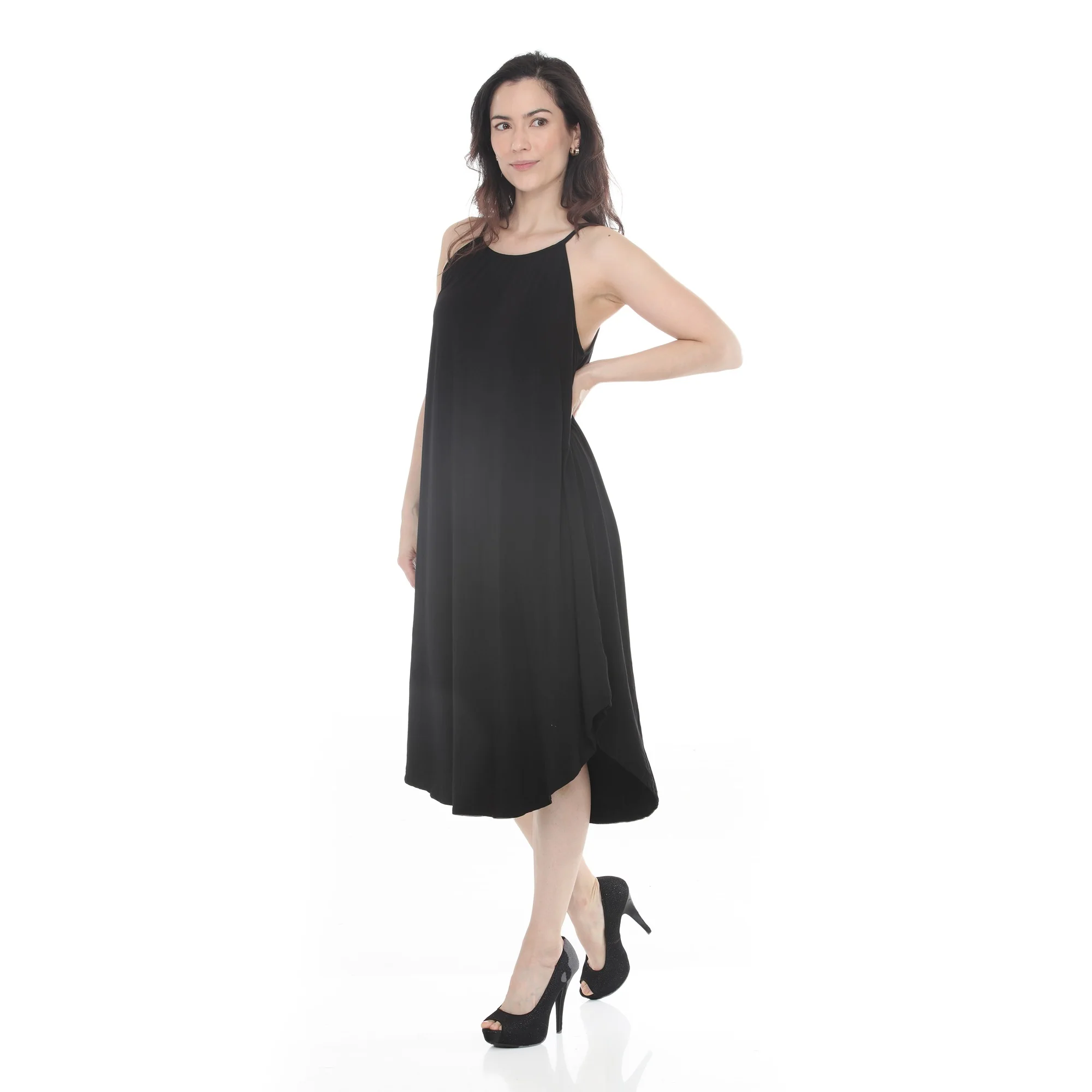 Women's Halter Neck Swing Midi Dress - Image 2