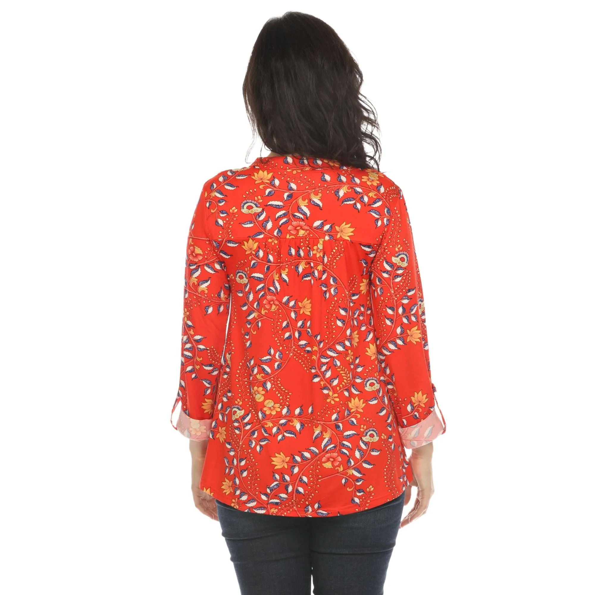 Women's Paisley Button Front Tunic Top - Image 15