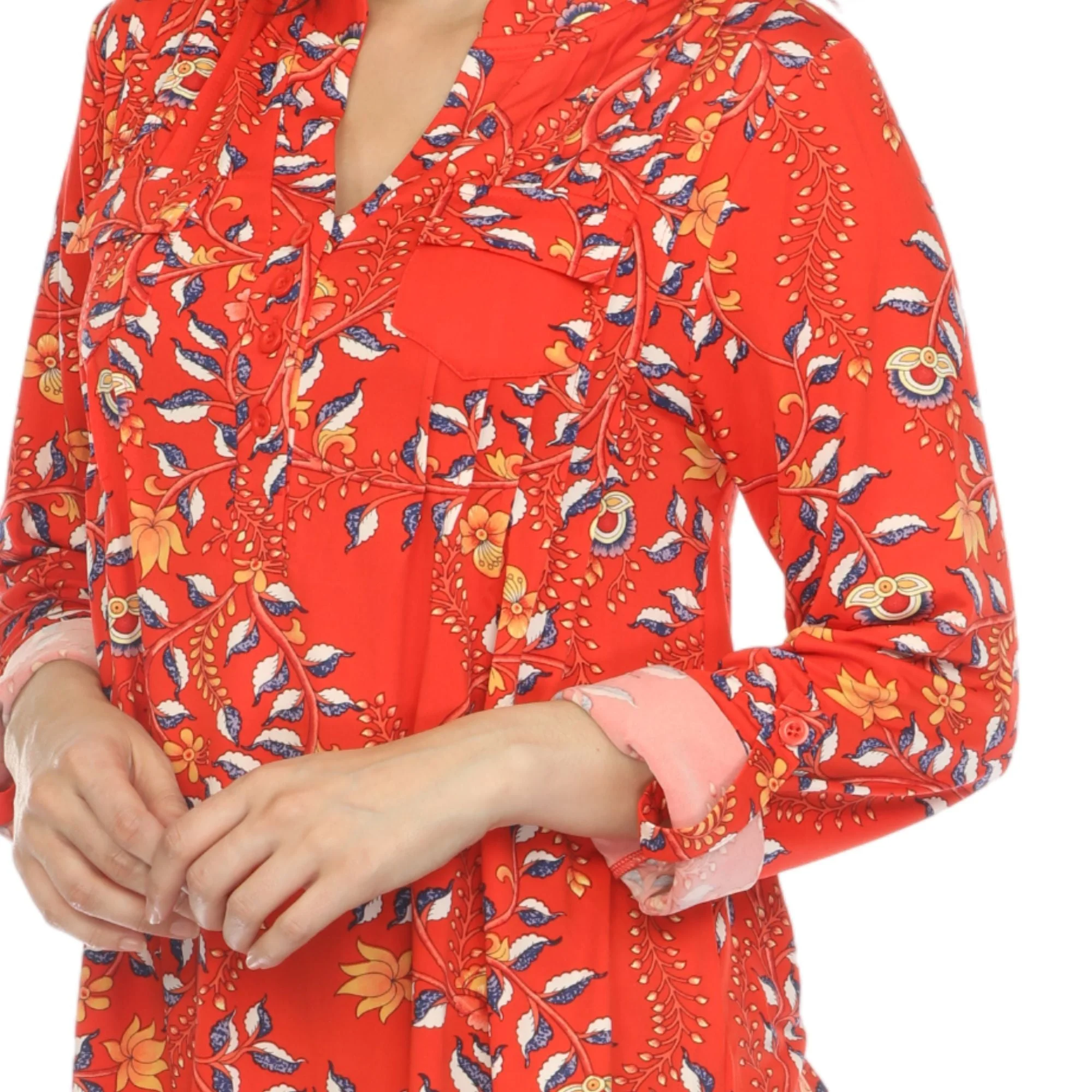 Women's Paisley Button Front Tunic Top - Image 16