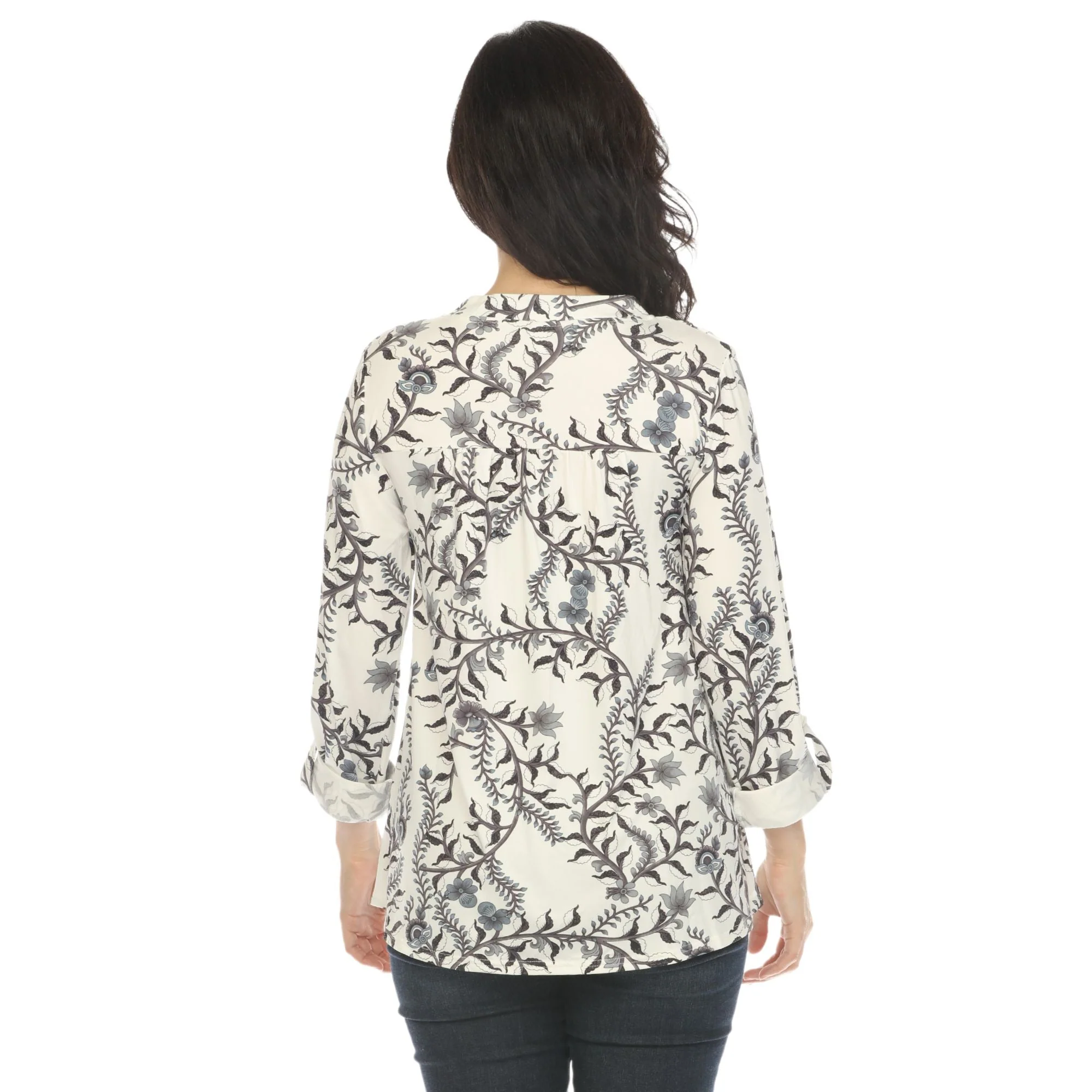 Women's Paisley Button Front Tunic Top - Image 19