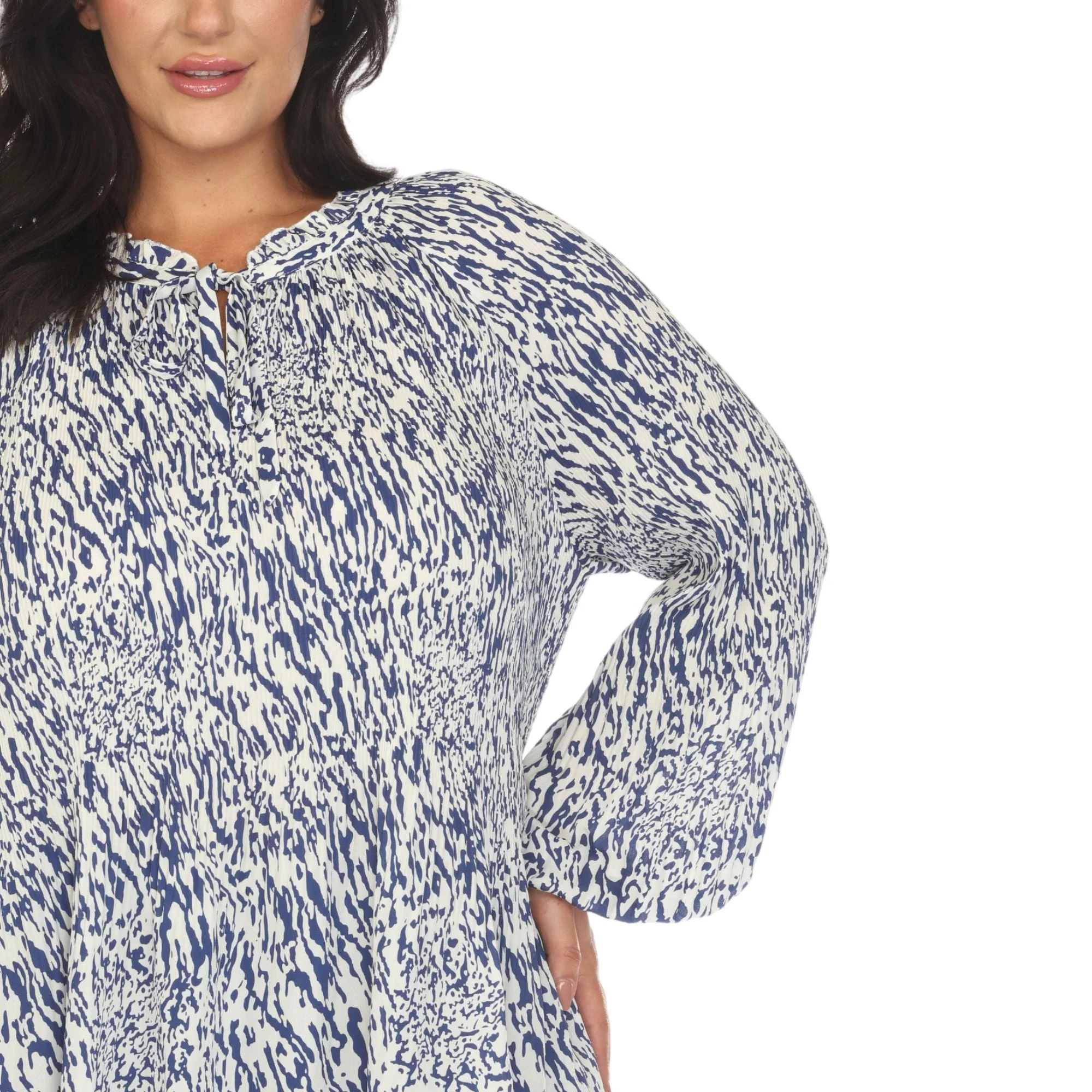 Women's Printed Peasant Blouse - Plus - Image 11