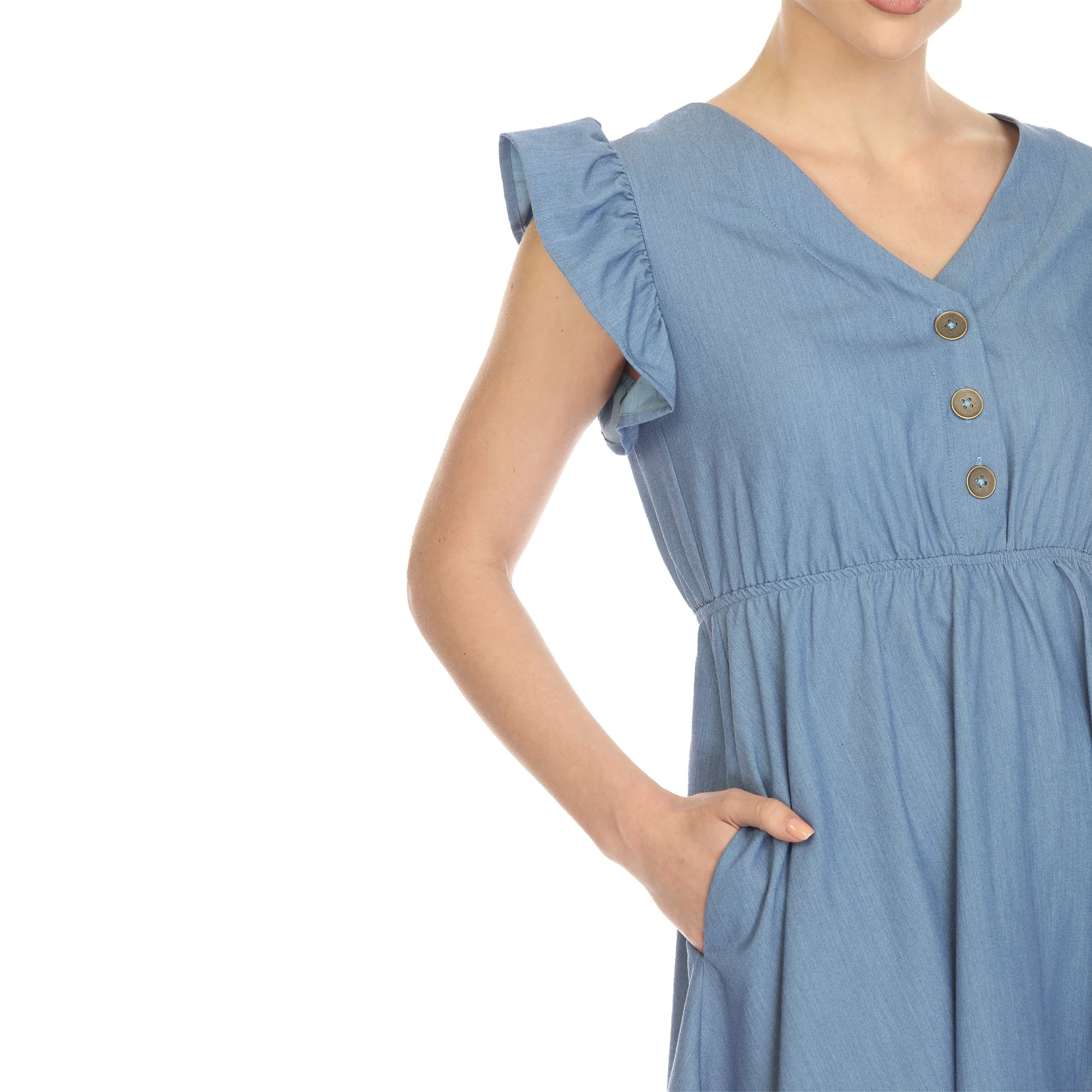 Ruffle Sleeve Knee-Length Dress - Image 10