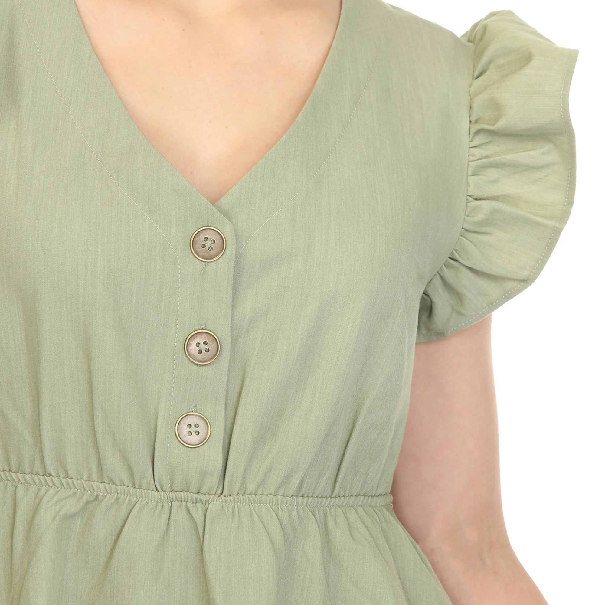 Ruffle Sleeve Knee-Length Dress - Image 5