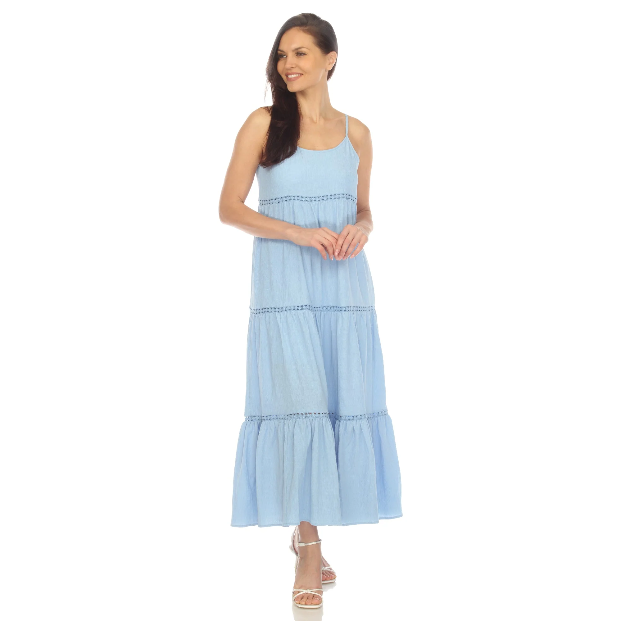 Women's Scoop Neck Tiered Maxi Dress - Image 13