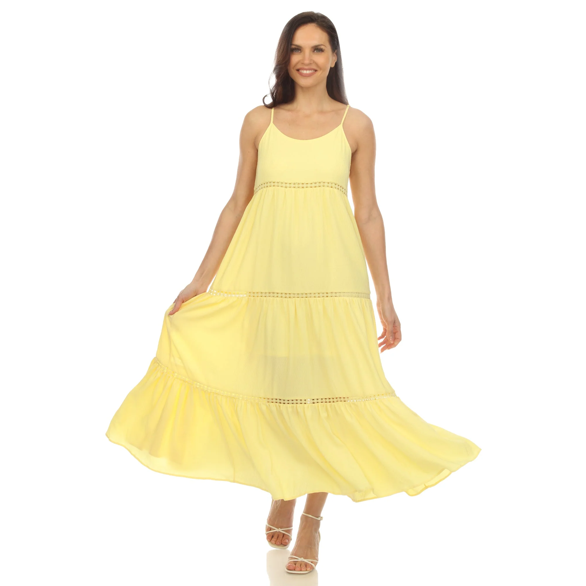 Women's Scoop Neck Tiered Maxi Dress - Image 36